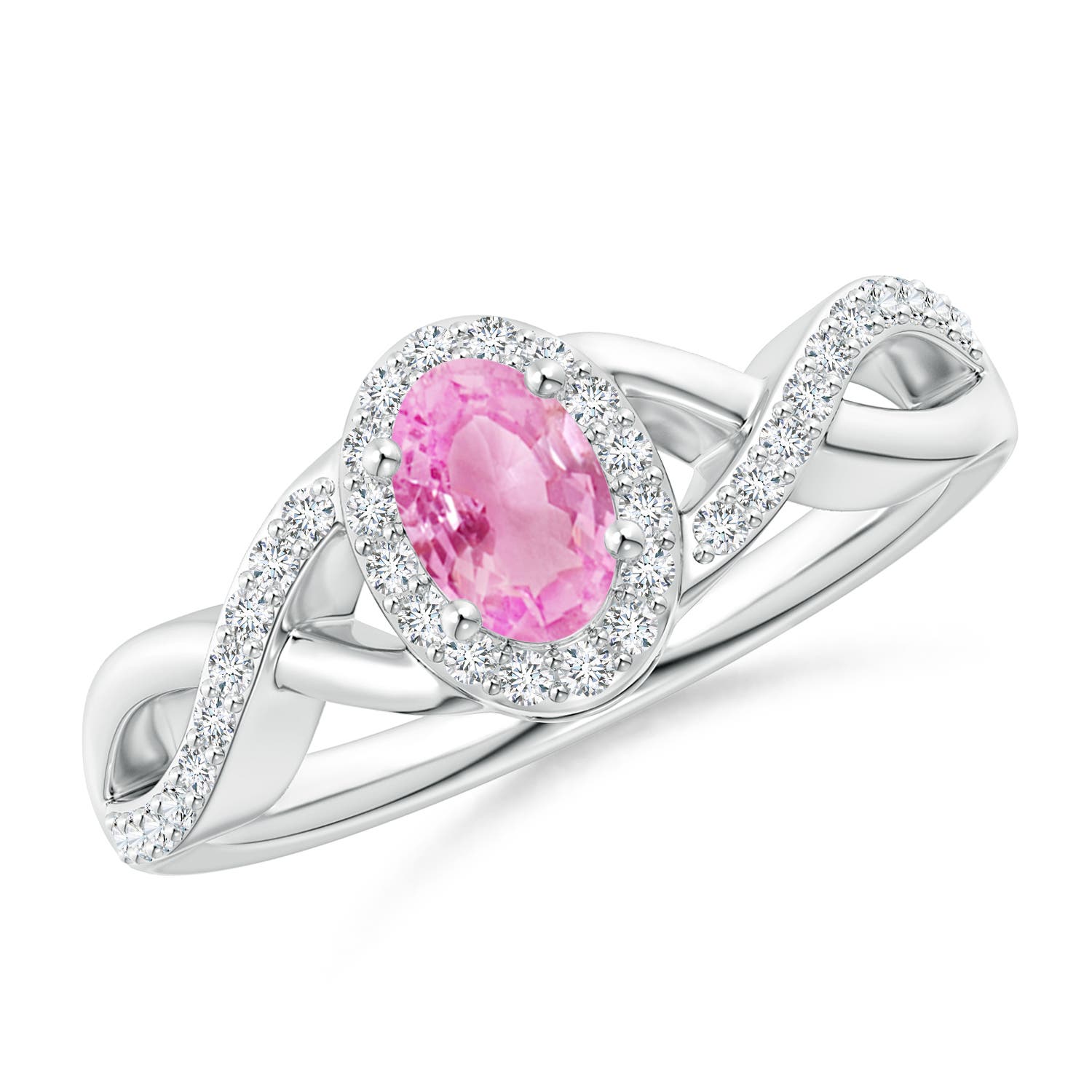 A - Pink Sapphire / 0.77 CT / 14 KT White Gold