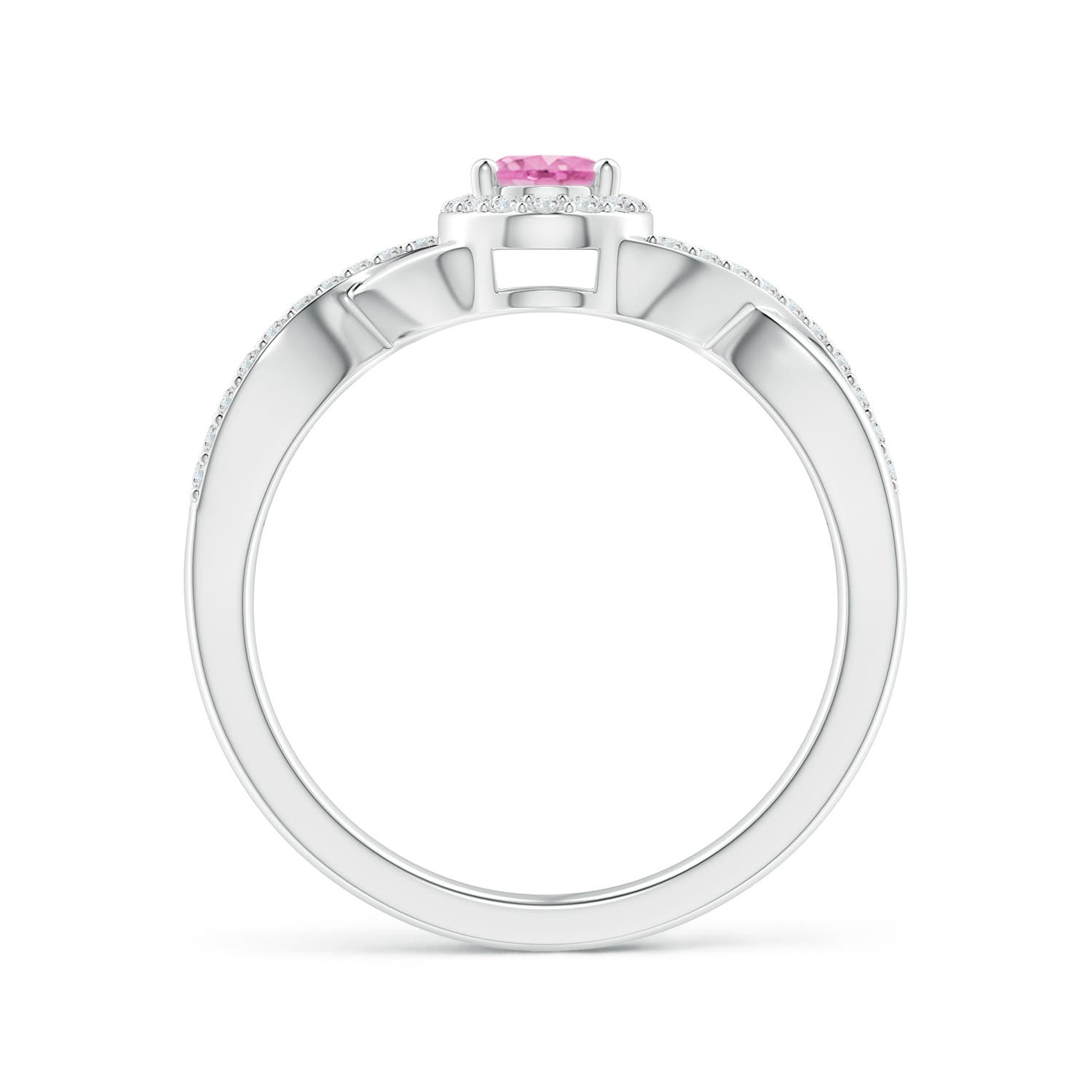 A - Pink Sapphire / 0.77 CT / 14 KT White Gold