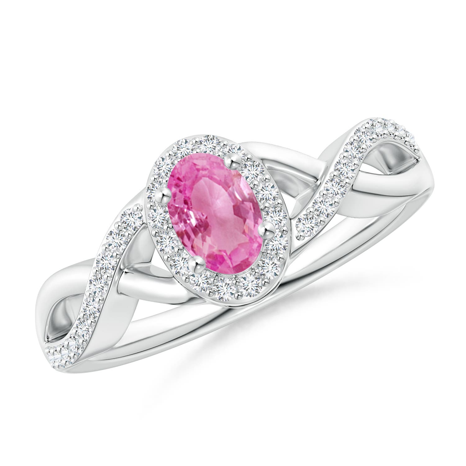 AA - Pink Sapphire / 0.77 CT / 14 KT White Gold