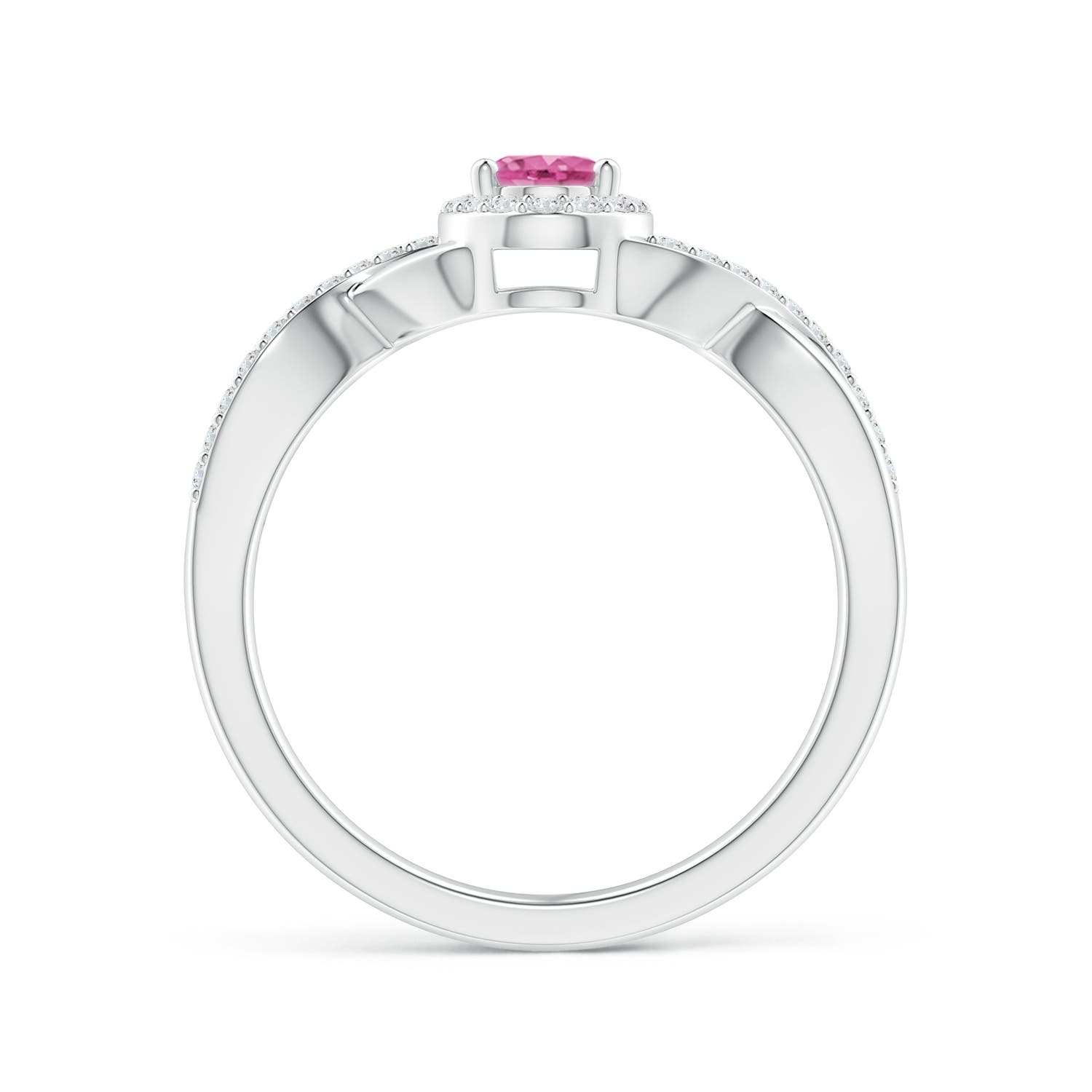 AAA - Pink Sapphire / 0.77 CT / 14 KT White Gold