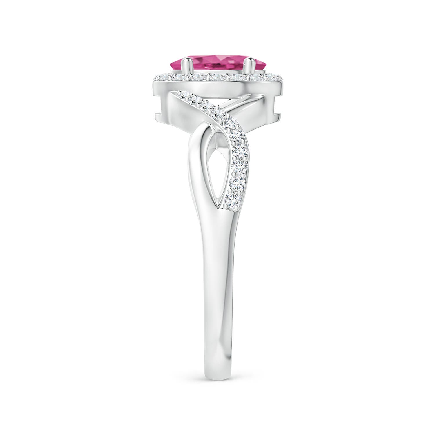 AAAA - Pink Sapphire / 1.14 CT / 14 KT White Gold