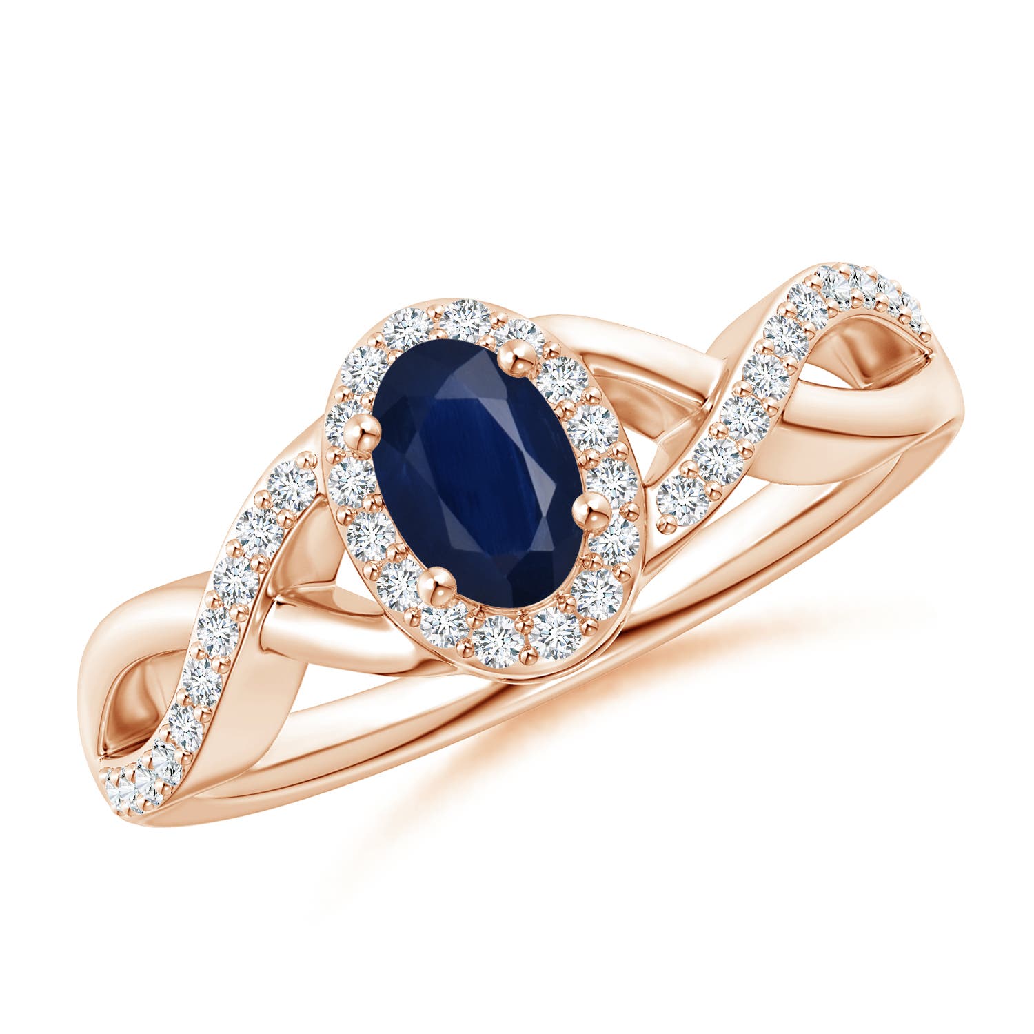 A - Blue Sapphire / 0.82 CT / 14 KT Rose Gold