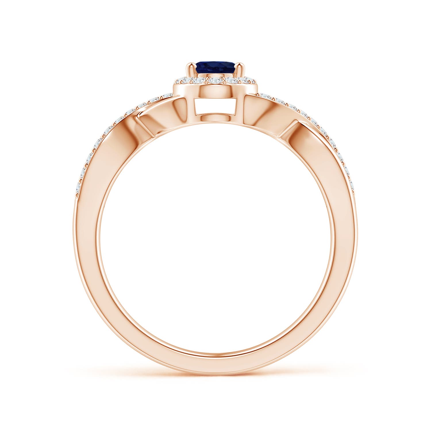 A - Blue Sapphire / 0.82 CT / 14 KT Rose Gold