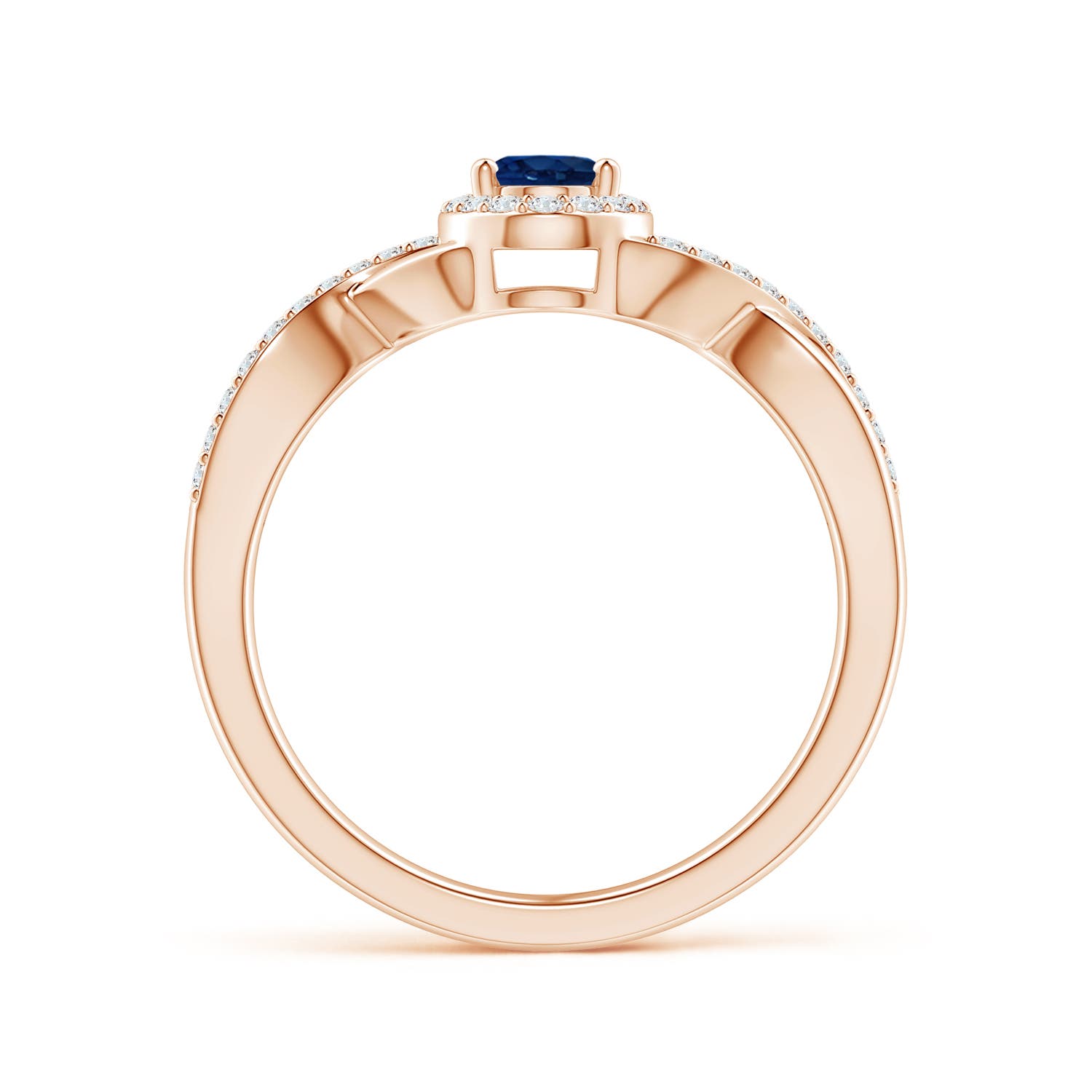 AA - Blue Sapphire / 0.82 CT / 14 KT Rose Gold