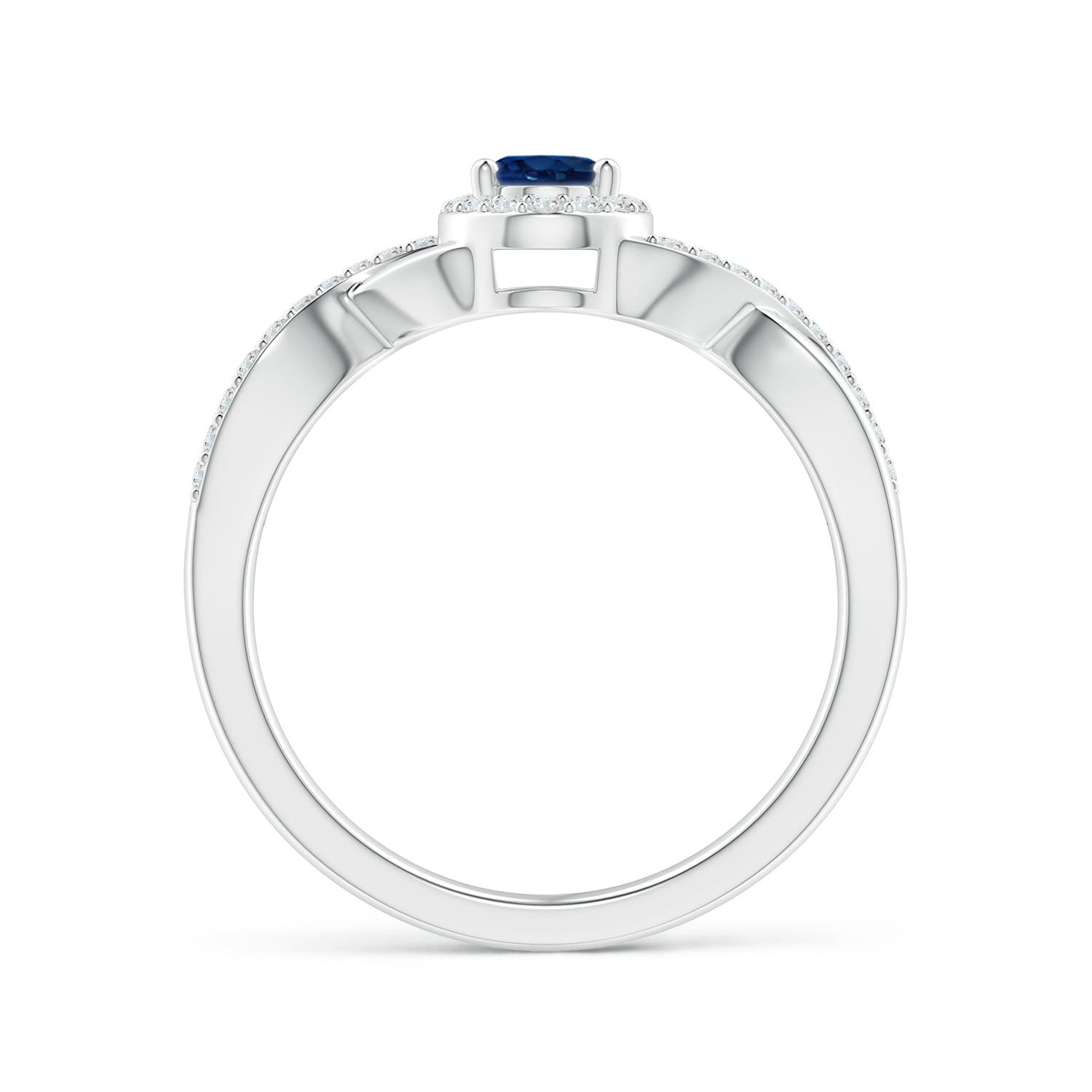 AA - Blue Sapphire / 0.82 CT / 14 KT White Gold