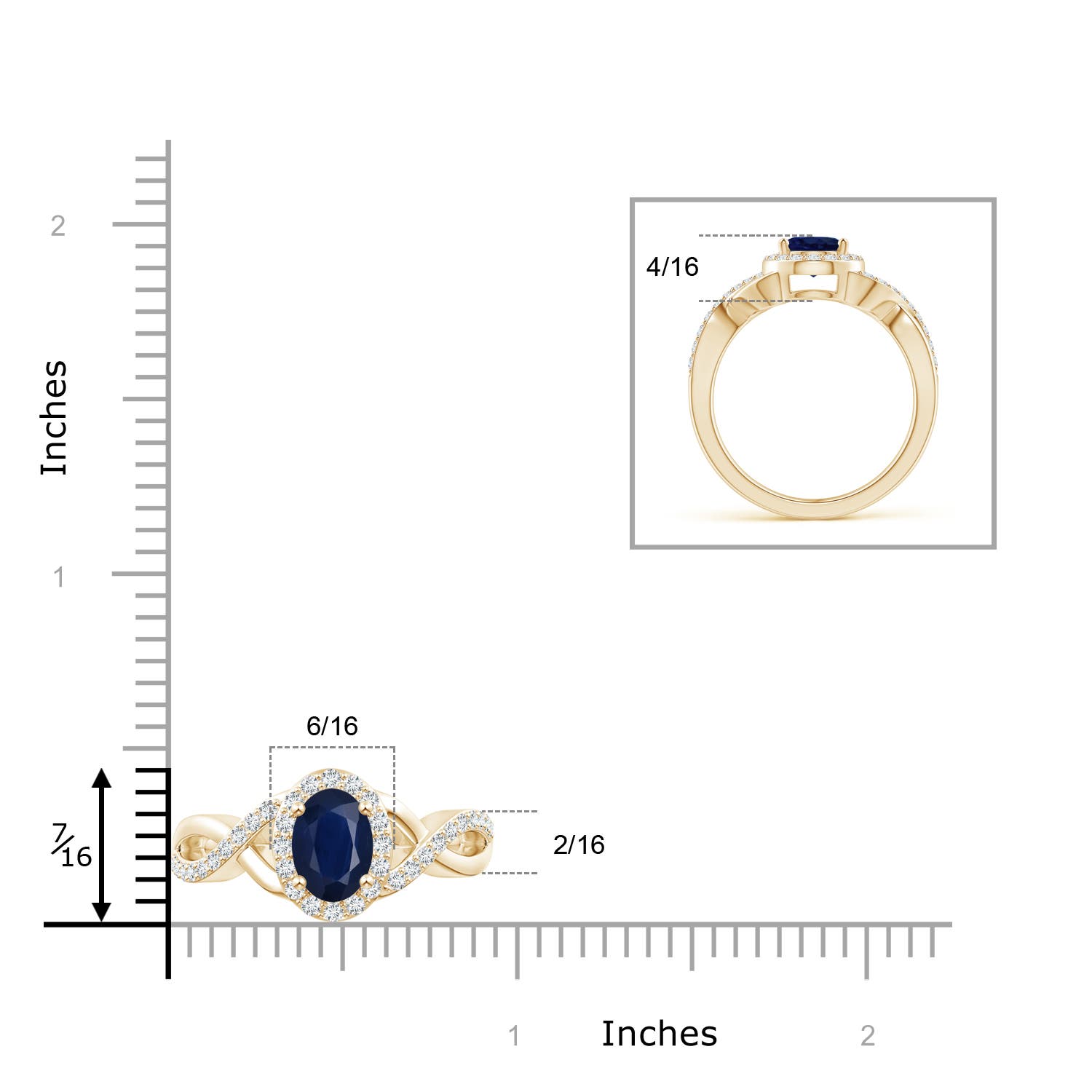 A - Blue Sapphire / 1.91 CT / 14 KT Yellow Gold