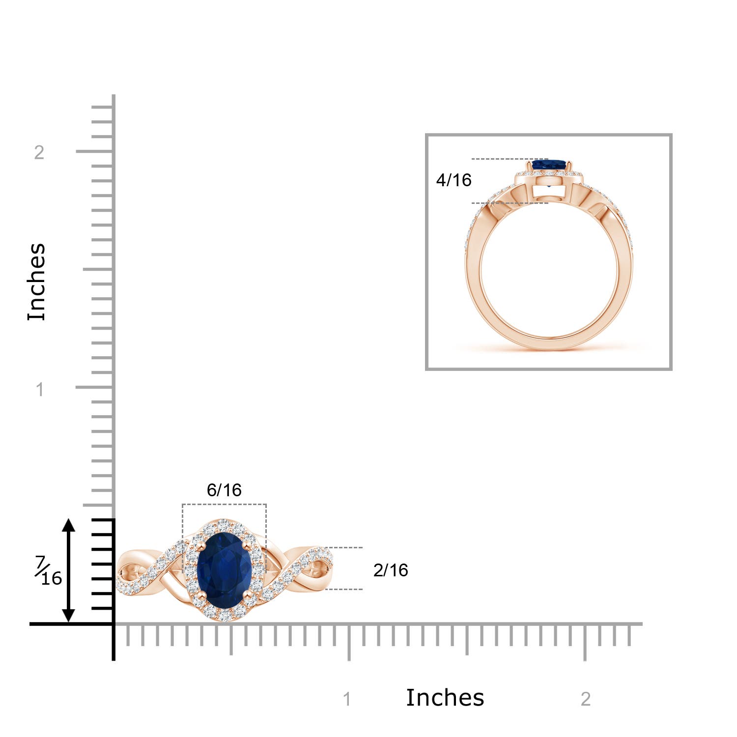 AA - Blue Sapphire / 1.91 CT / 14 KT Rose Gold