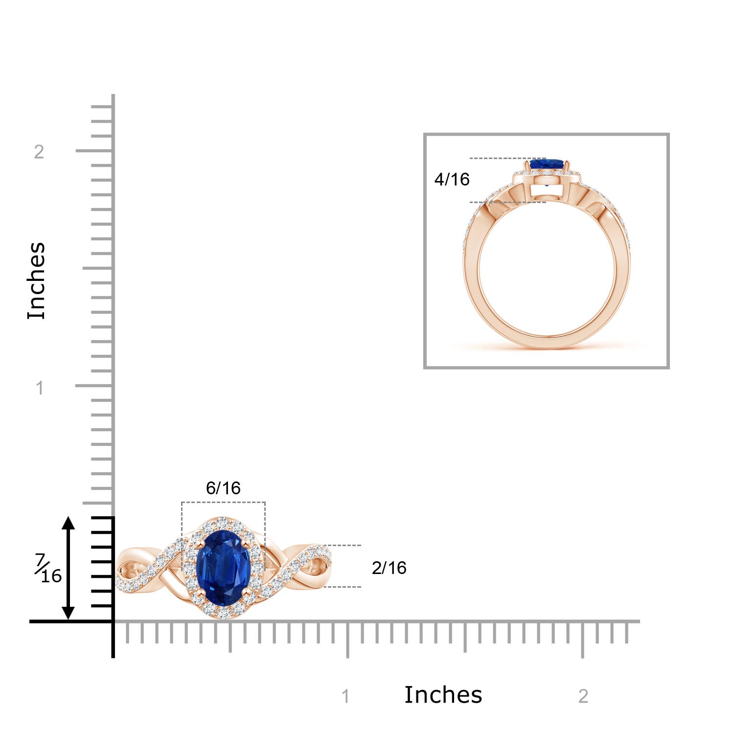 AAA - Blue Sapphire / 1.91 CT / 14 KT Rose Gold