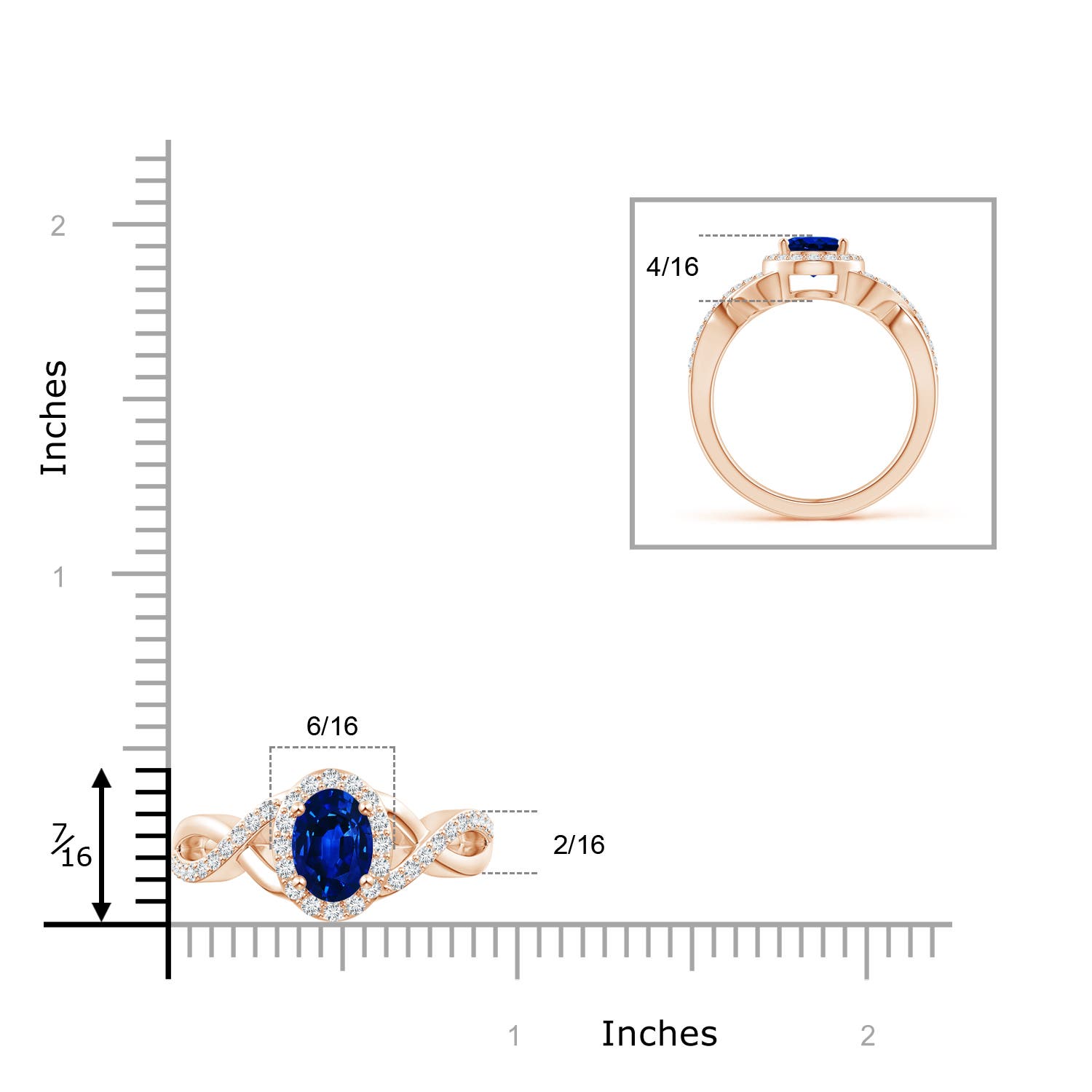 AAAA - Blue Sapphire / 1.91 CT / 14 KT Rose Gold