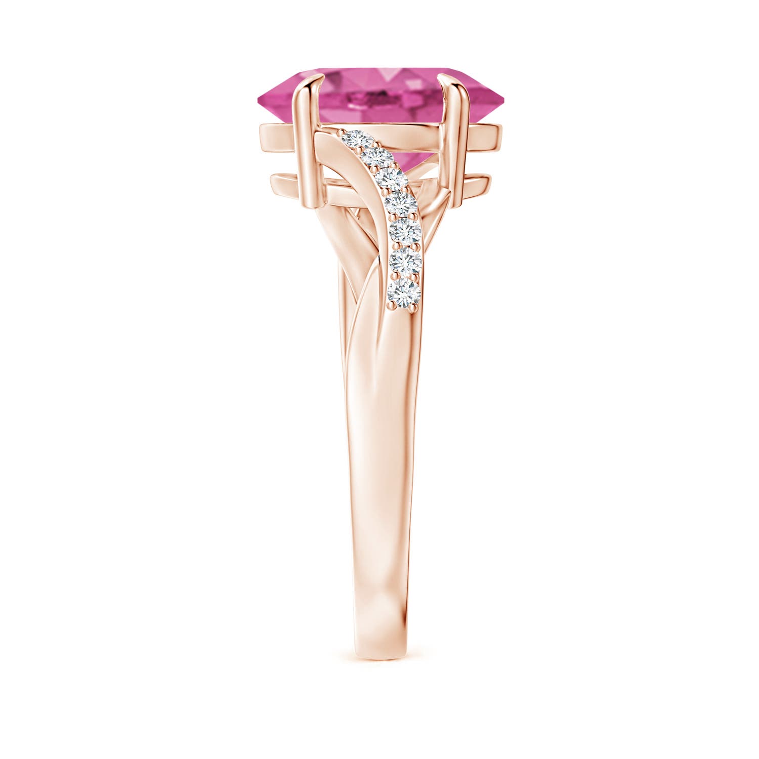 AAA - Pink Sapphire / 3.17 CT / 14 KT Rose Gold