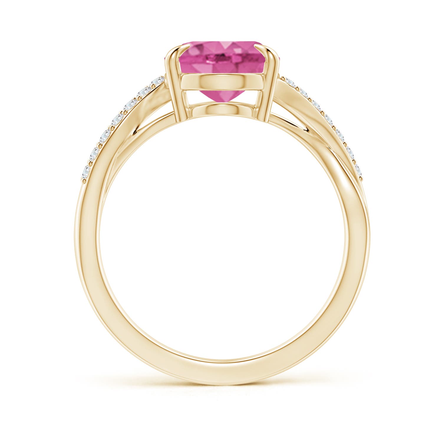 AAA - Pink Sapphire / 3.17 CT / 14 KT Yellow Gold