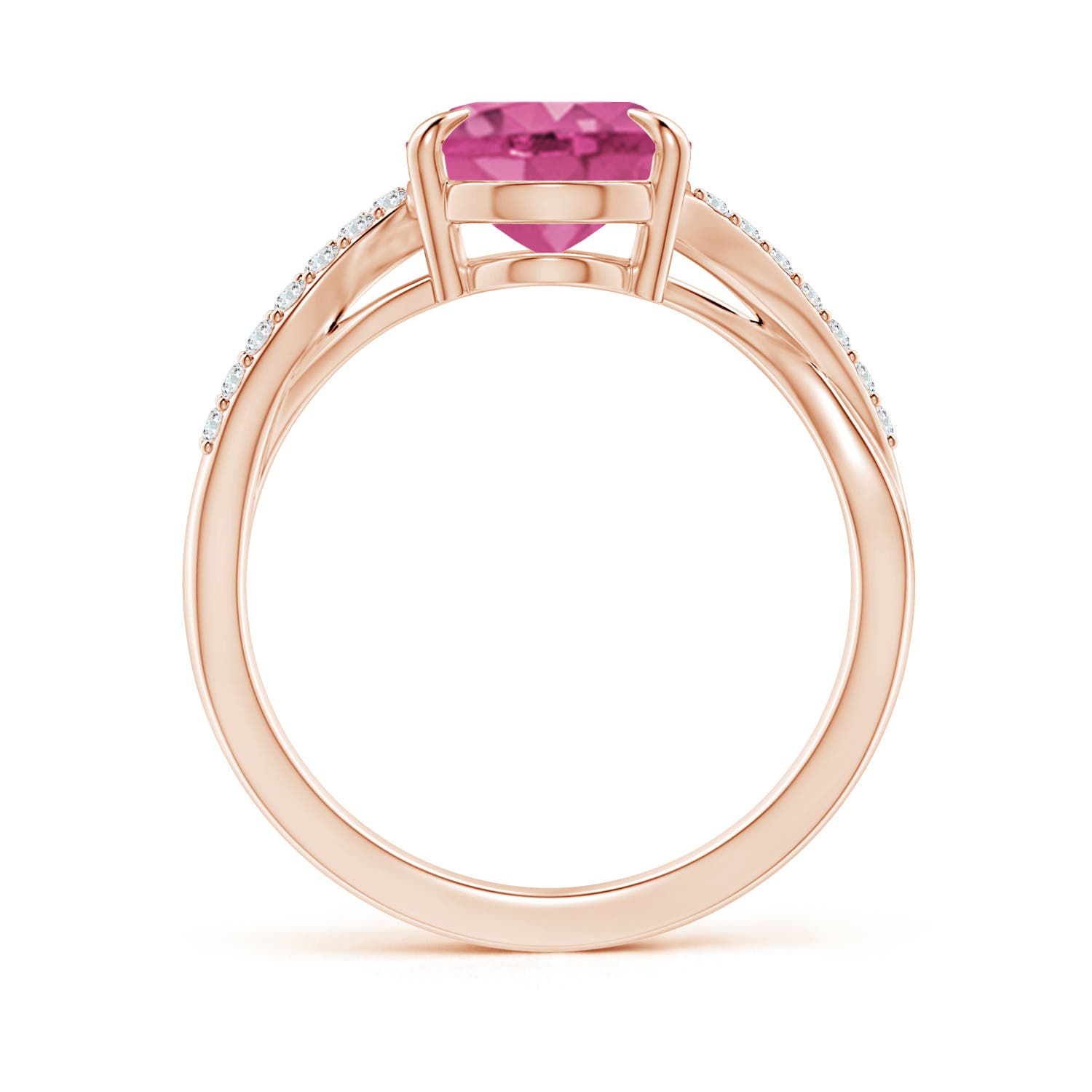 AAAA - Pink Sapphire / 3.17 CT / 14 KT Rose Gold