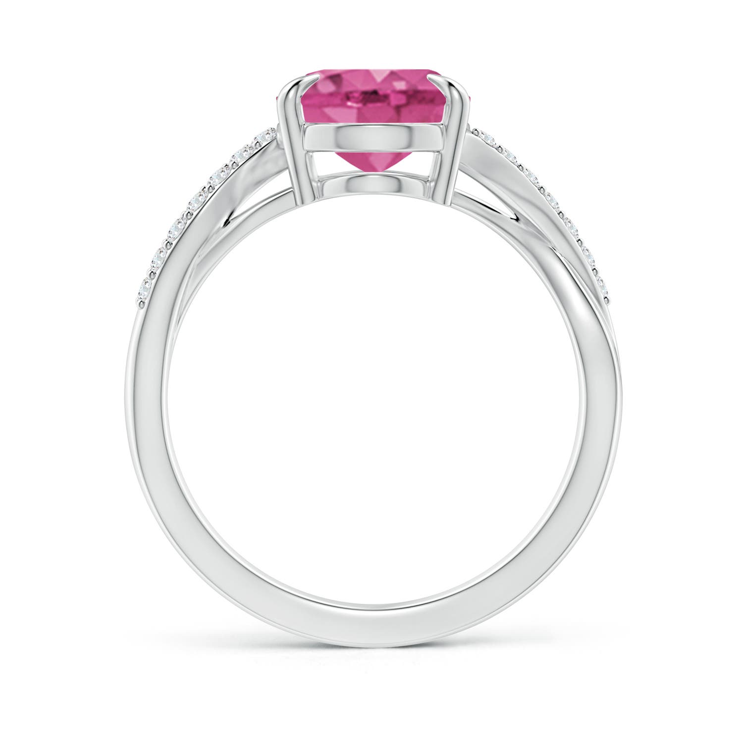 AAAA - Pink Sapphire / 3.17 CT / 14 KT White Gold