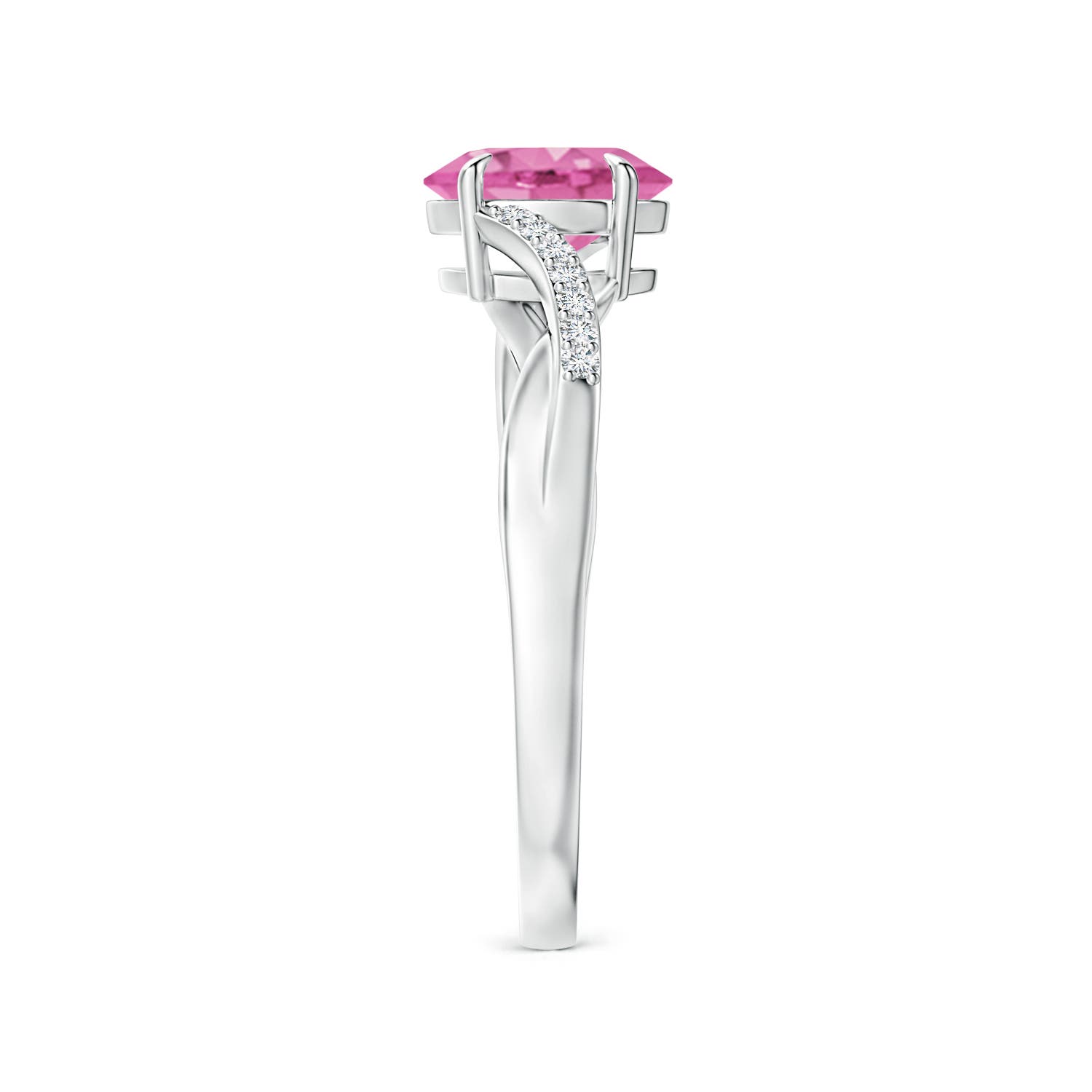 AA - Pink Sapphire / 0.95 CT / 14 KT White Gold