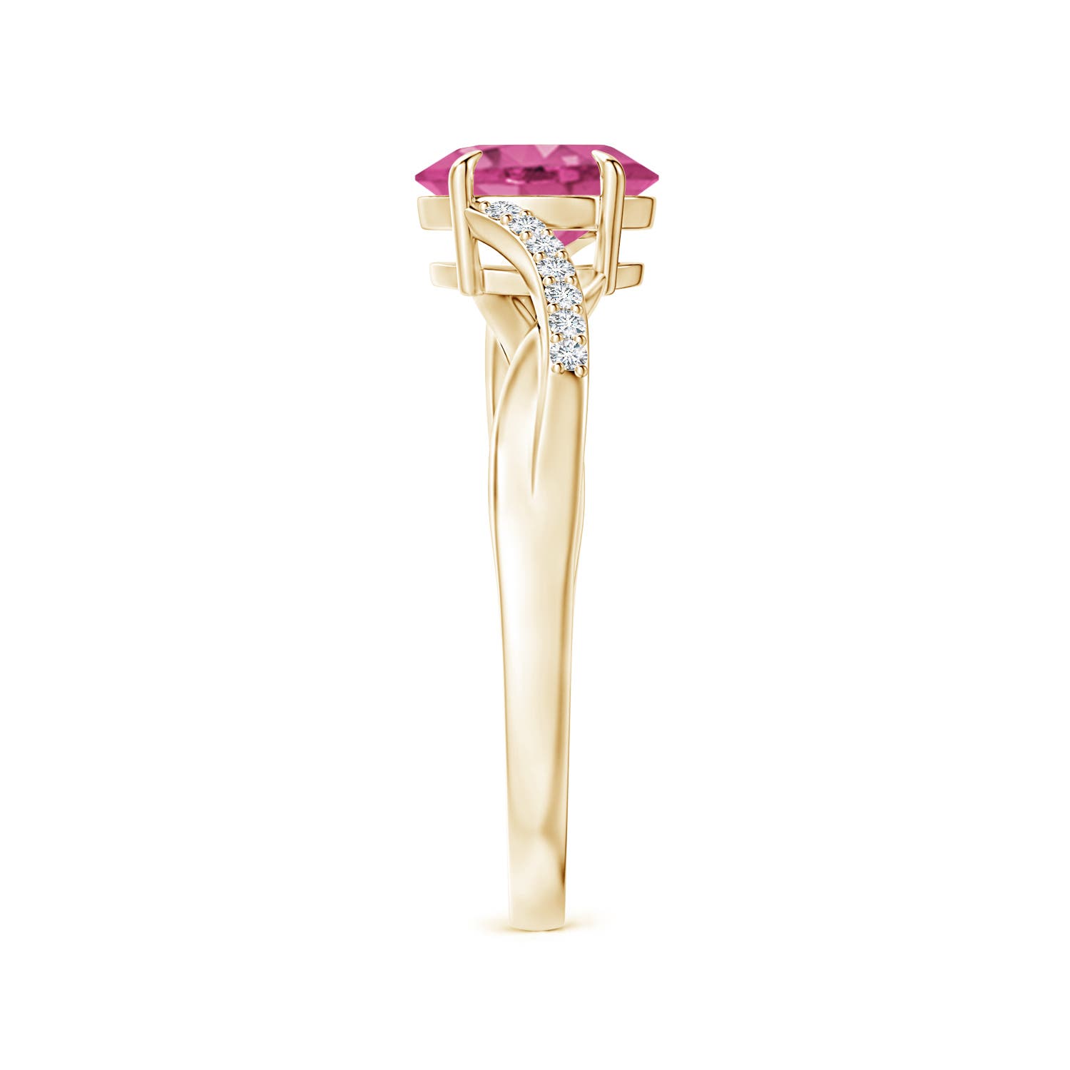 AAAA - Pink Sapphire / 0.95 CT / 14 KT Yellow Gold