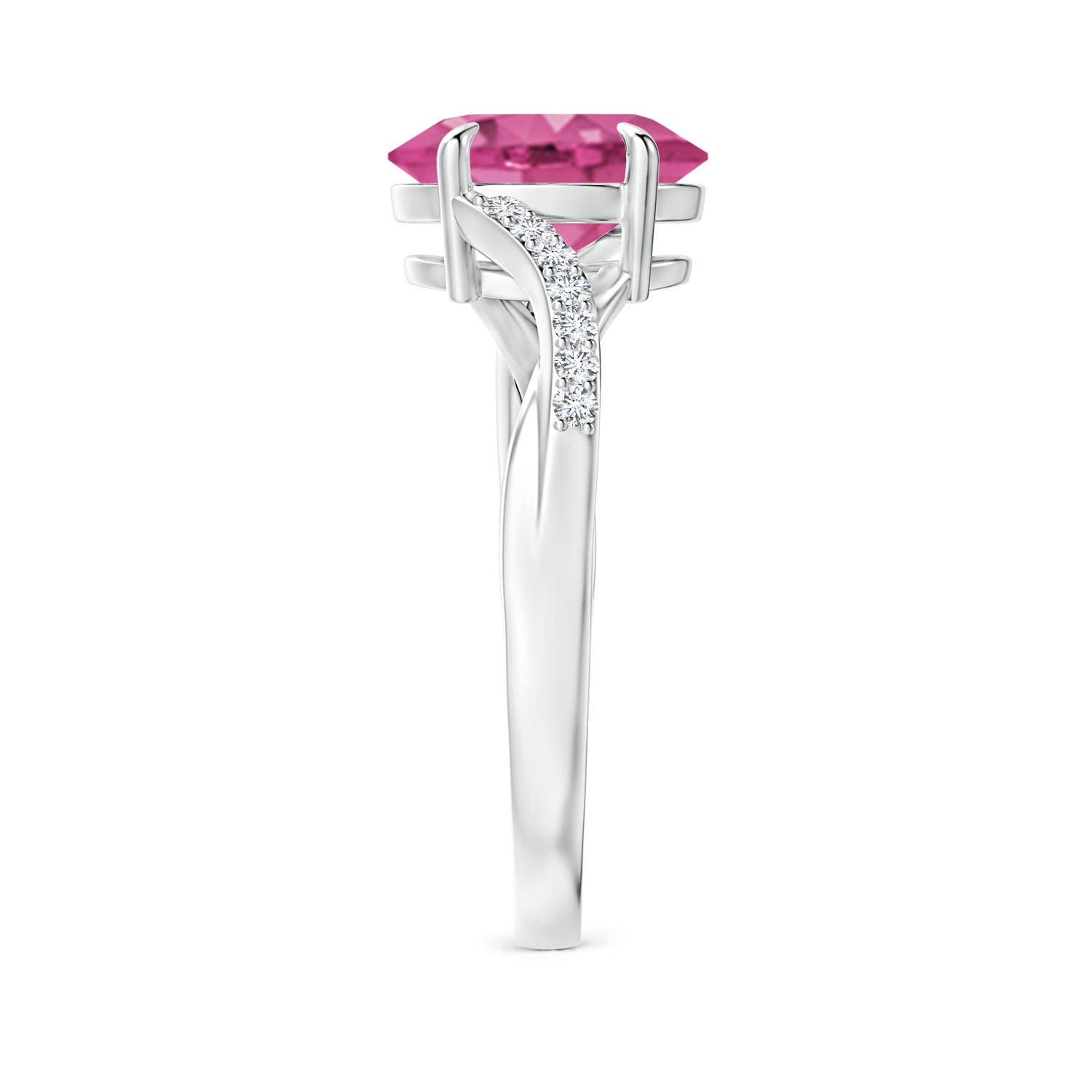 AAAA - Pink Sapphire / 2.04 CT / 14 KT White Gold