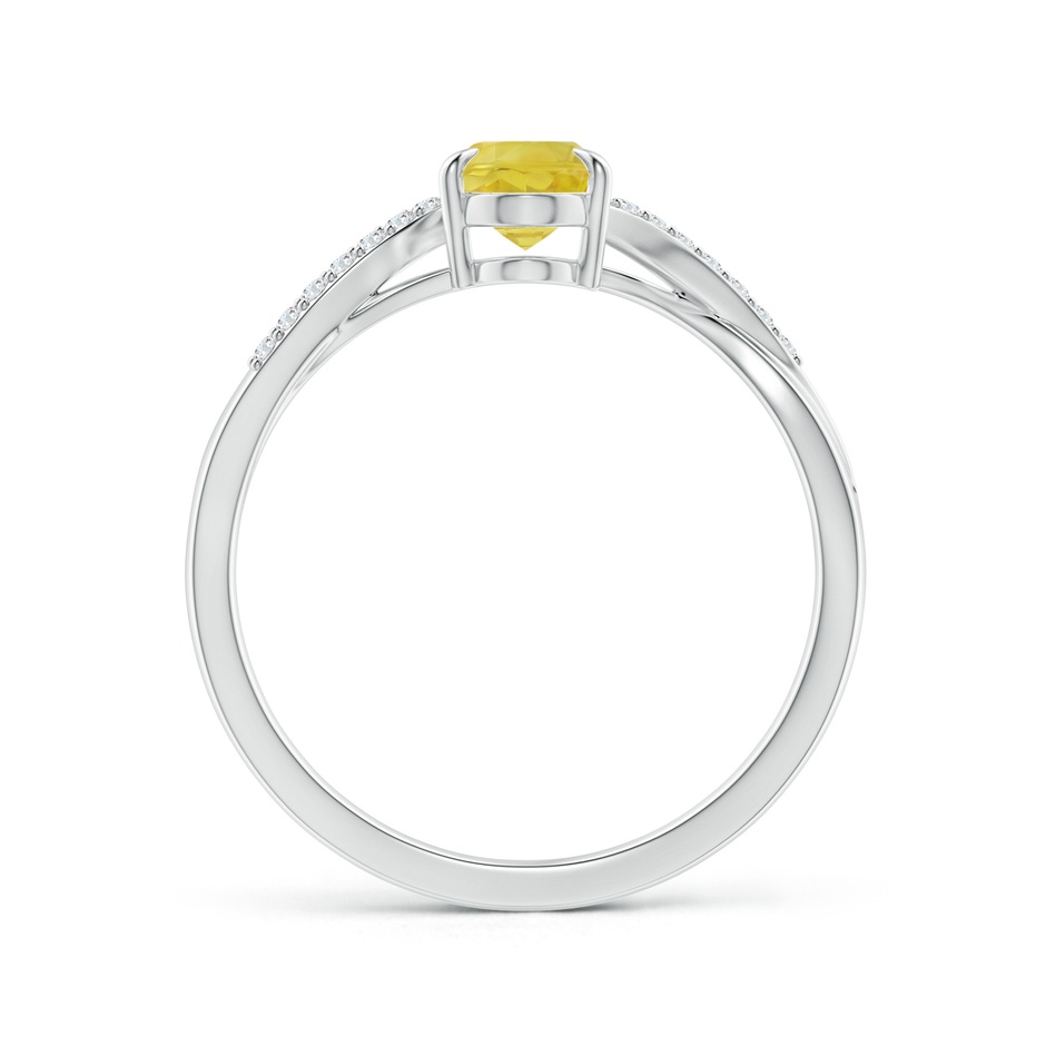 7x5mm A Oval Yellow Sapphire Split Shank Ring with Diamond Accents in P950 Platinum side 199