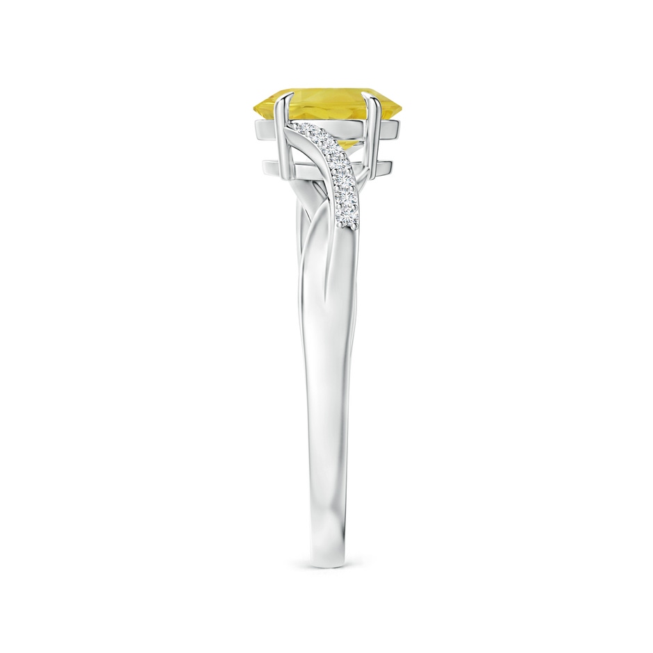 7x5mm A Oval Yellow Sapphire Split Shank Ring with Diamond Accents in P950 Platinum side 299