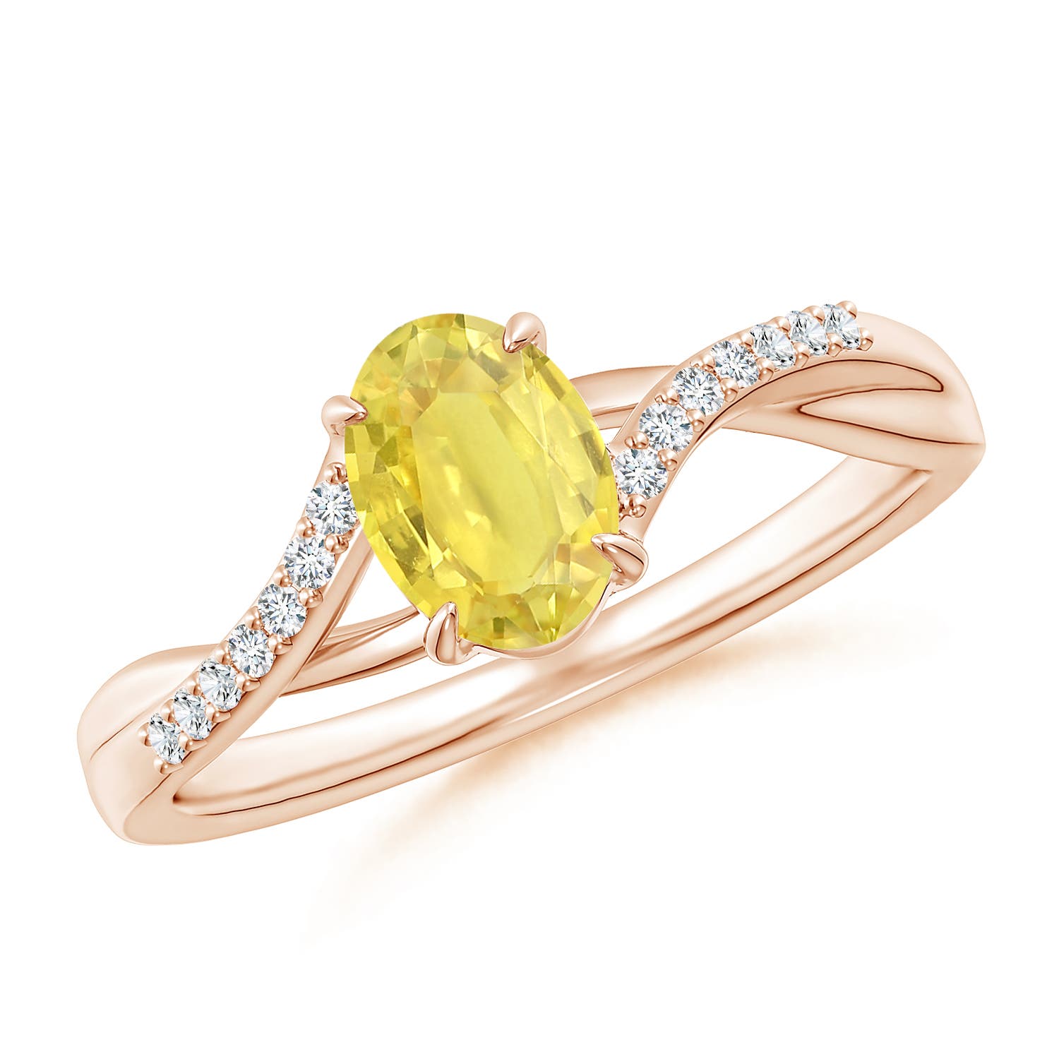 A - Yellow Sapphire / 1.1 CT / 14 KT Rose Gold