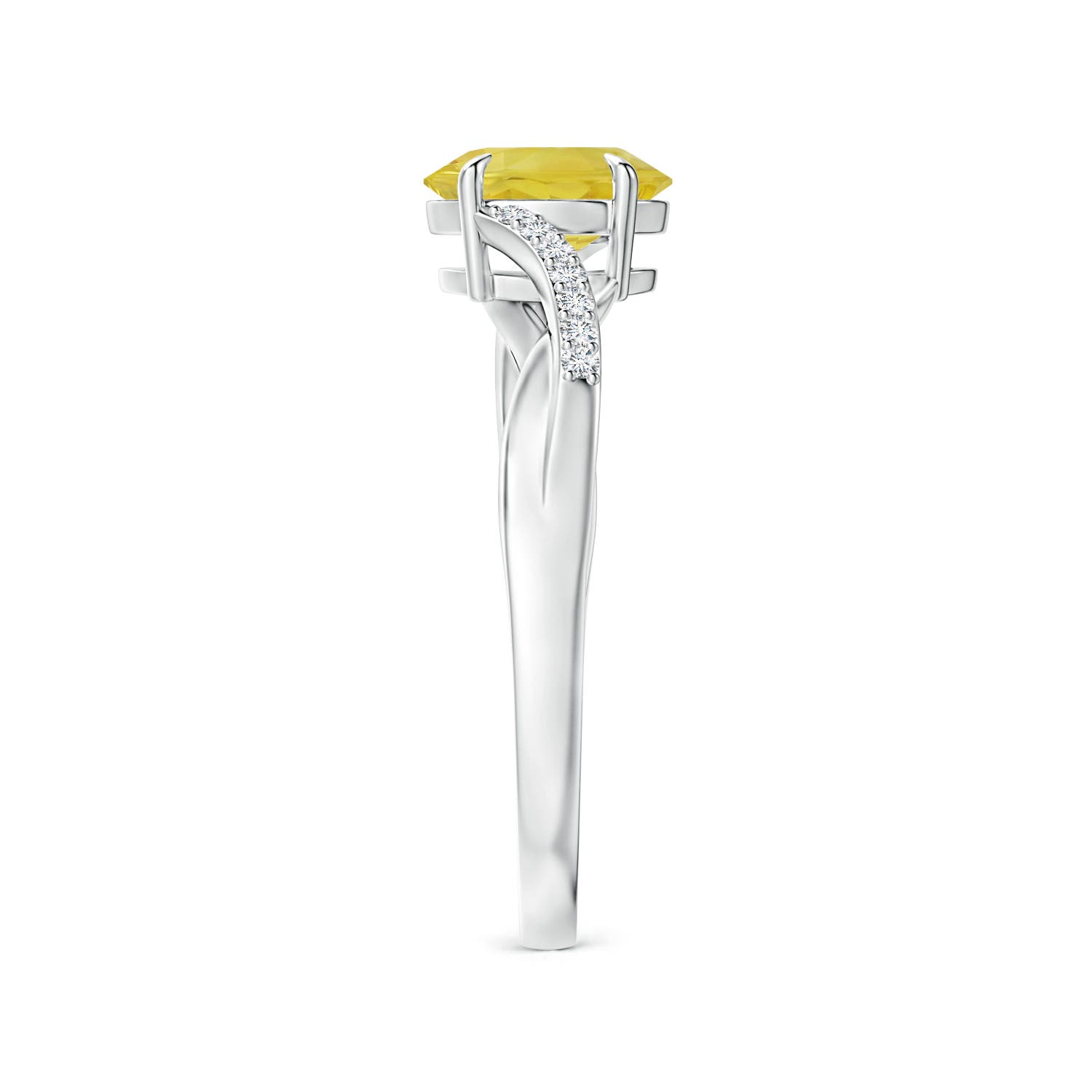 A - Yellow Sapphire / 1.1 CT / 14 KT White Gold