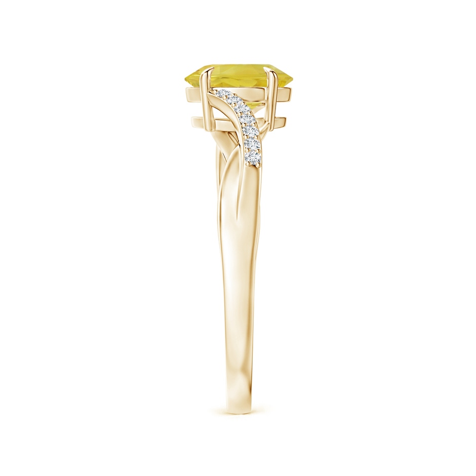 7x5mm A Oval Yellow Sapphire Split Shank Ring with Diamond Accents in Yellow Gold side 299