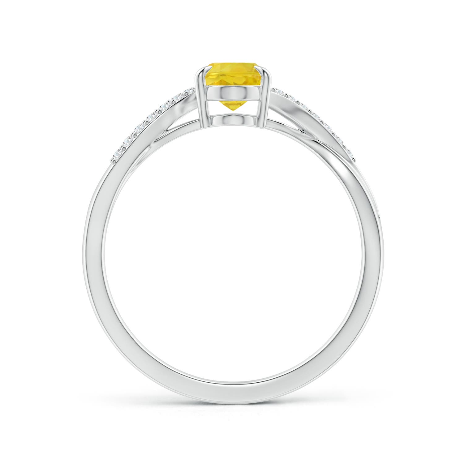 AA - Yellow Sapphire / 1.1 CT / 14 KT White Gold