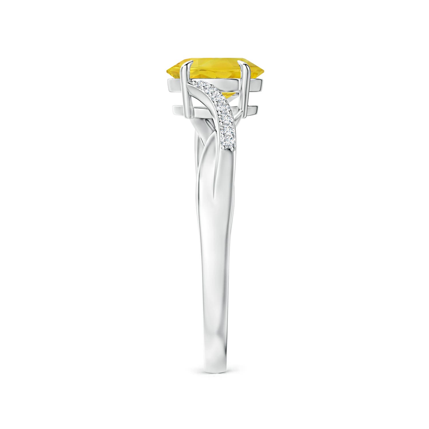 AA - Yellow Sapphire / 1.1 CT / 14 KT White Gold