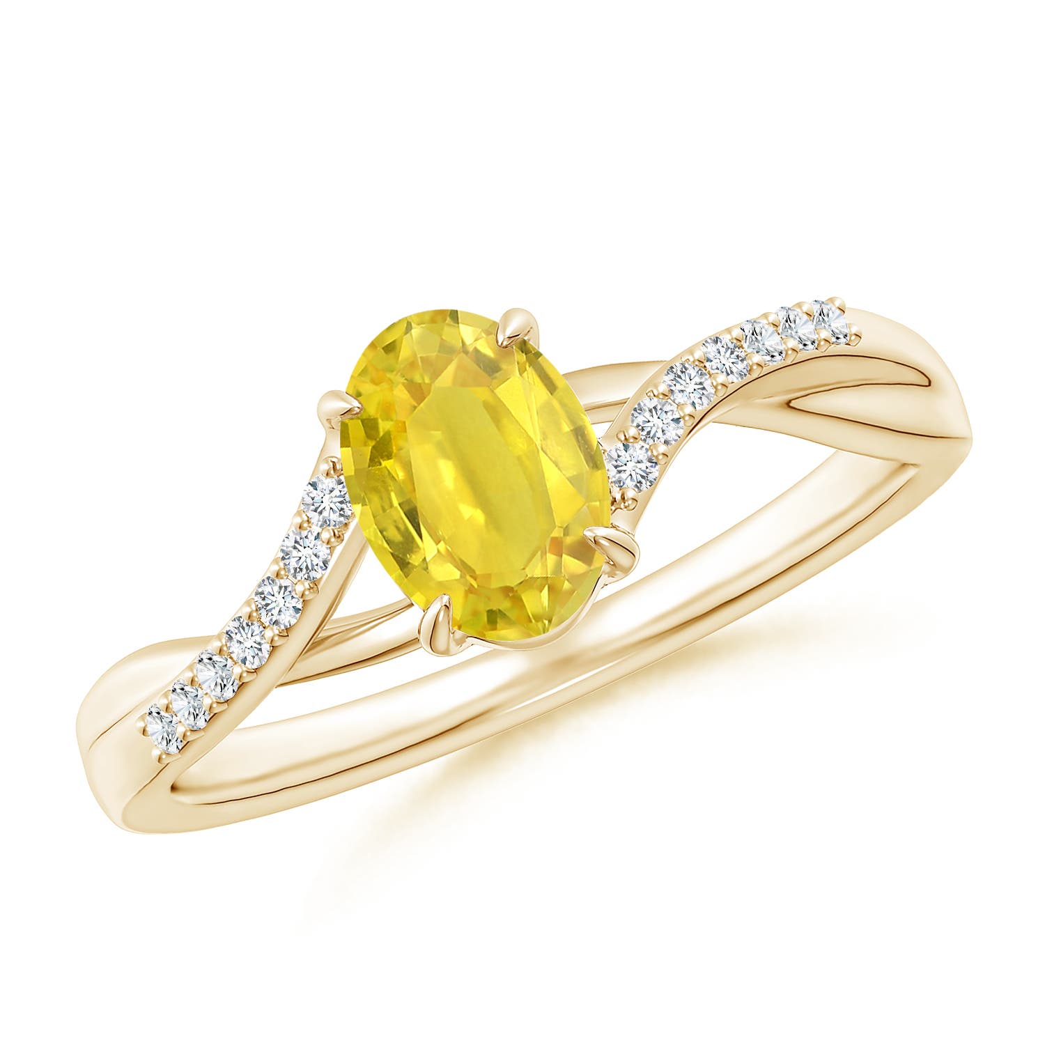 AA - Yellow Sapphire / 1.1 CT / 14 KT Yellow Gold