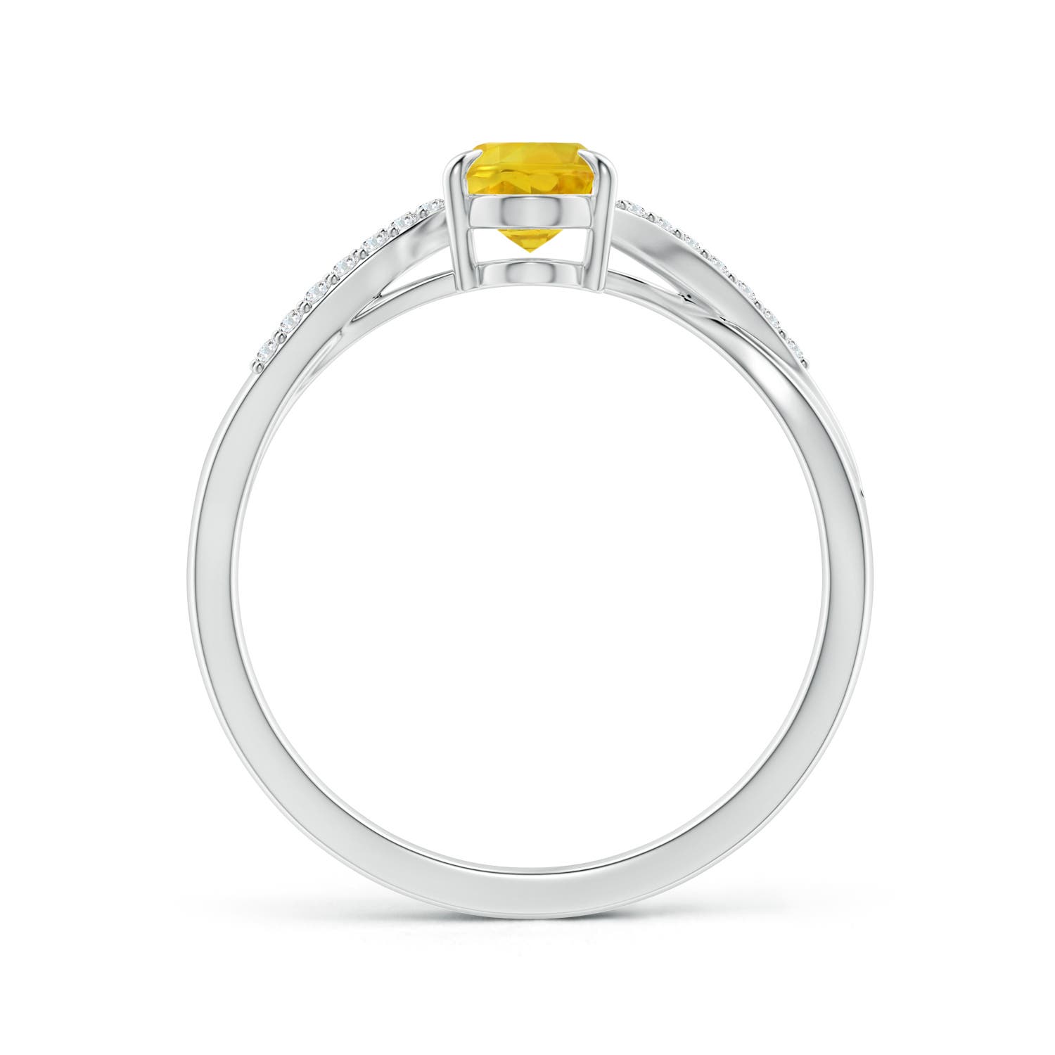 AAA - Yellow Sapphire / 1.1 CT / 14 KT White Gold