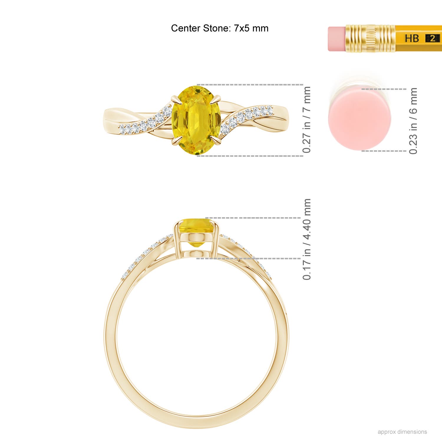 AAA - Yellow Sapphire / 1.1 CT / 14 KT Yellow Gold