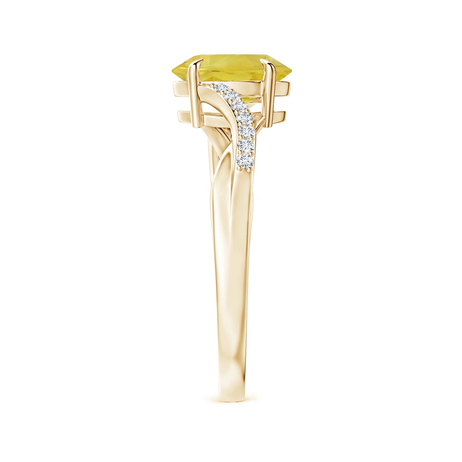 8x6mm A Oval Yellow Sapphire Split Shank Ring with Diamond Accents in Yellow Gold side 299