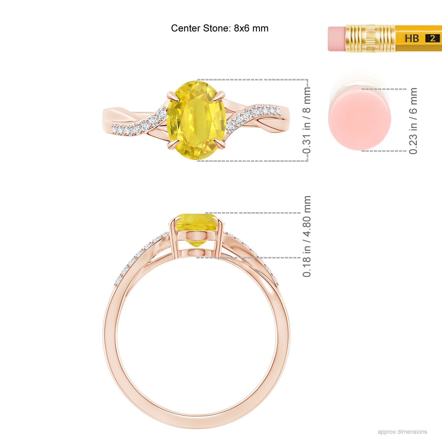 AA - Yellow Sapphire / 1.61 CT / 14 KT Rose Gold