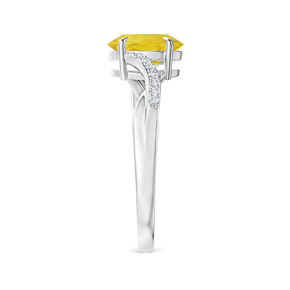 8x6mm AA Oval Yellow Sapphire Split Shank Ring with Diamond Accents in White Gold side 299