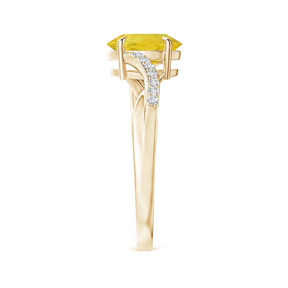 8x6mm AA Oval Yellow Sapphire Split Shank Ring with Diamond Accents in Yellow Gold side 299