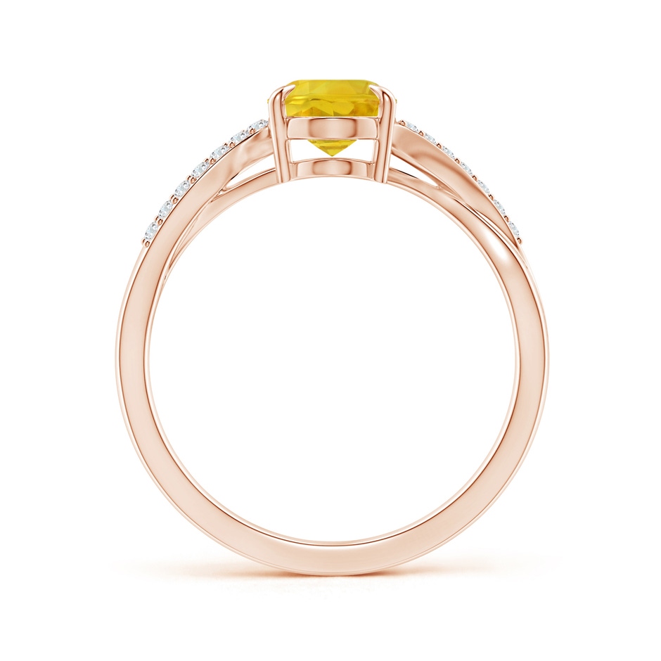 8x6mm AAA Oval Yellow Sapphire Split Shank Ring with Diamond Accents in Rose Gold side 199