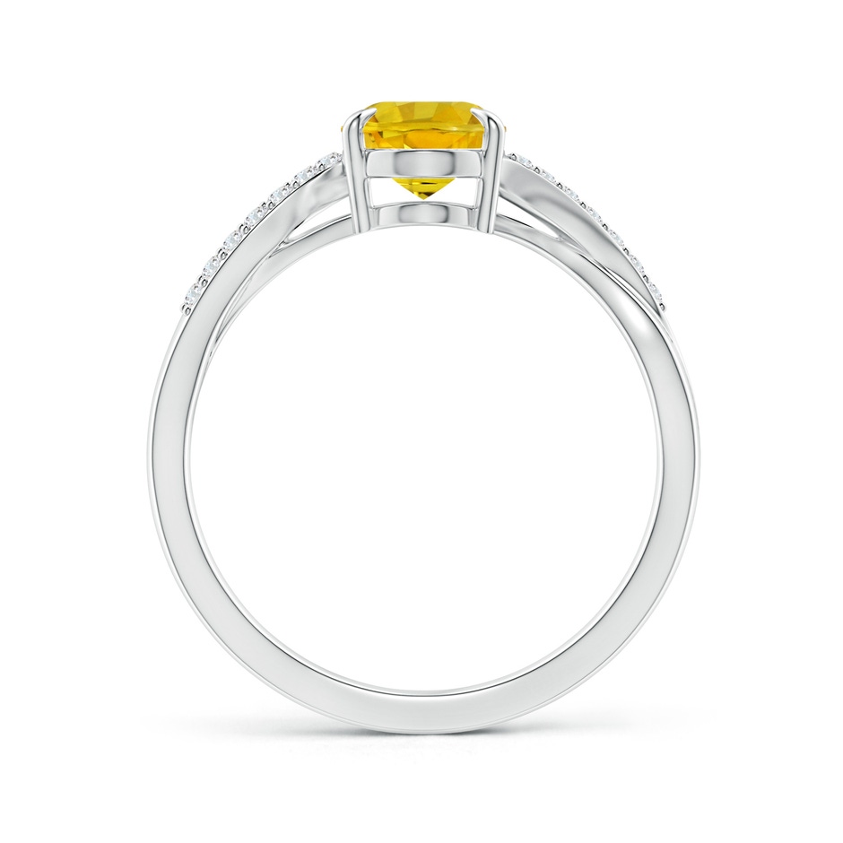 8x6mm AAAA Oval Yellow Sapphire Split Shank Ring with Diamond Accents in P950 Platinum side 199