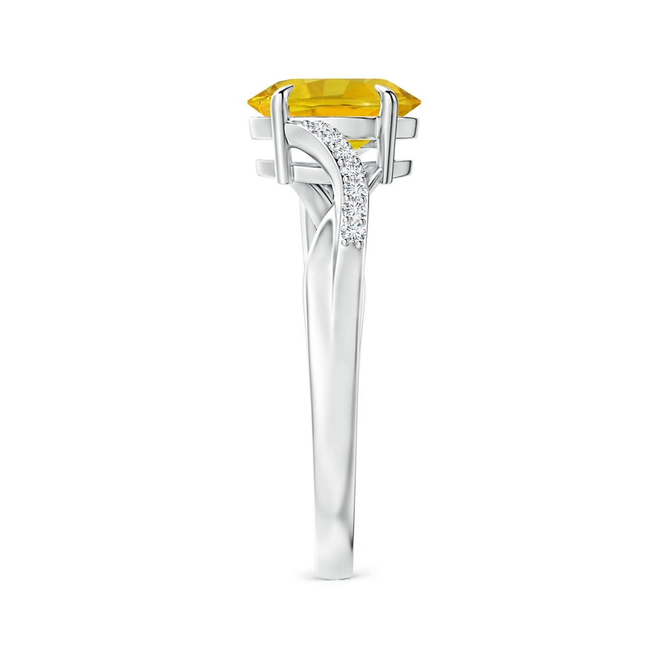 8x6mm AAAA Oval Yellow Sapphire Split Shank Ring with Diamond Accents in P950 Platinum side 299