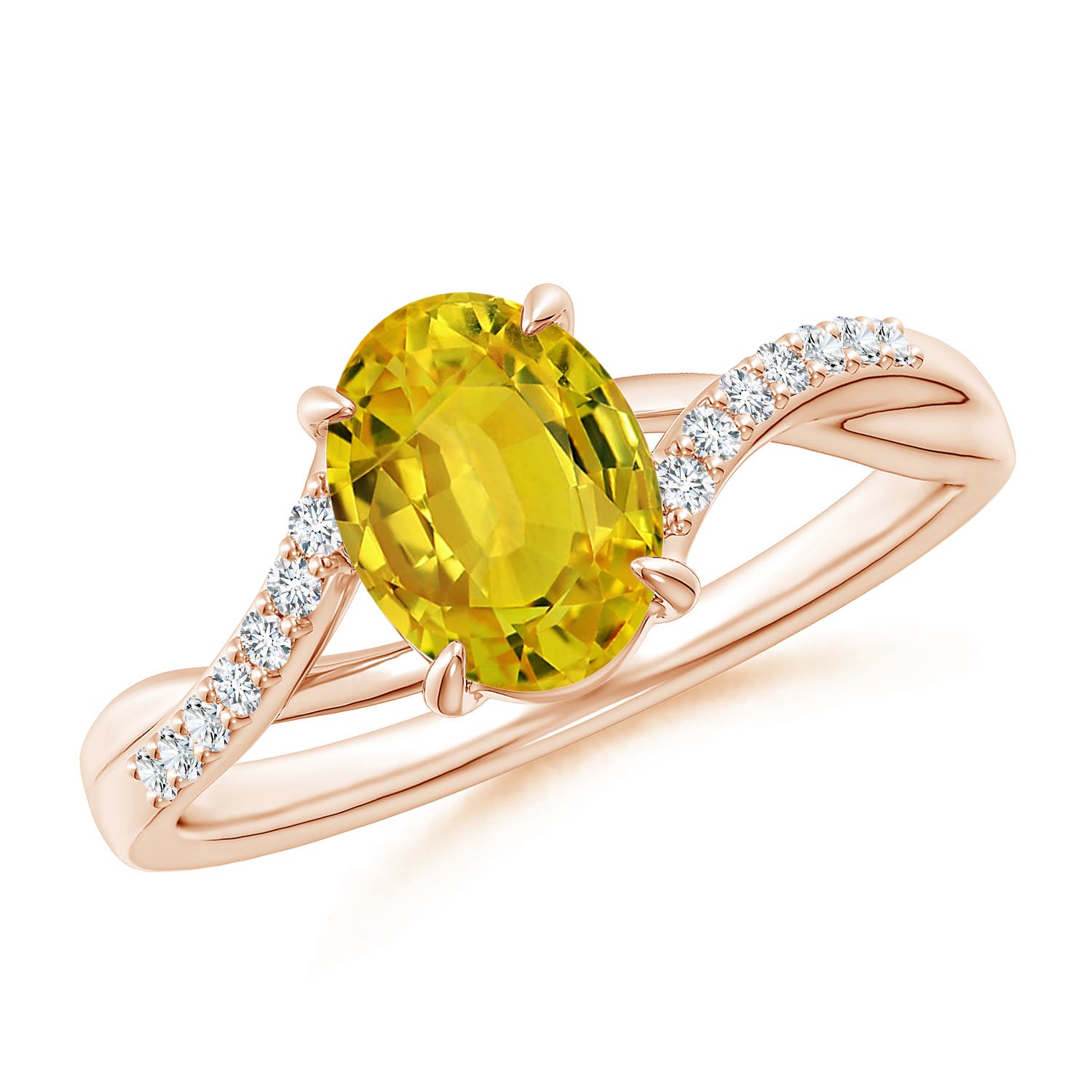 AAAA - Yellow Sapphire / 1.61 CT / 14 KT Rose Gold