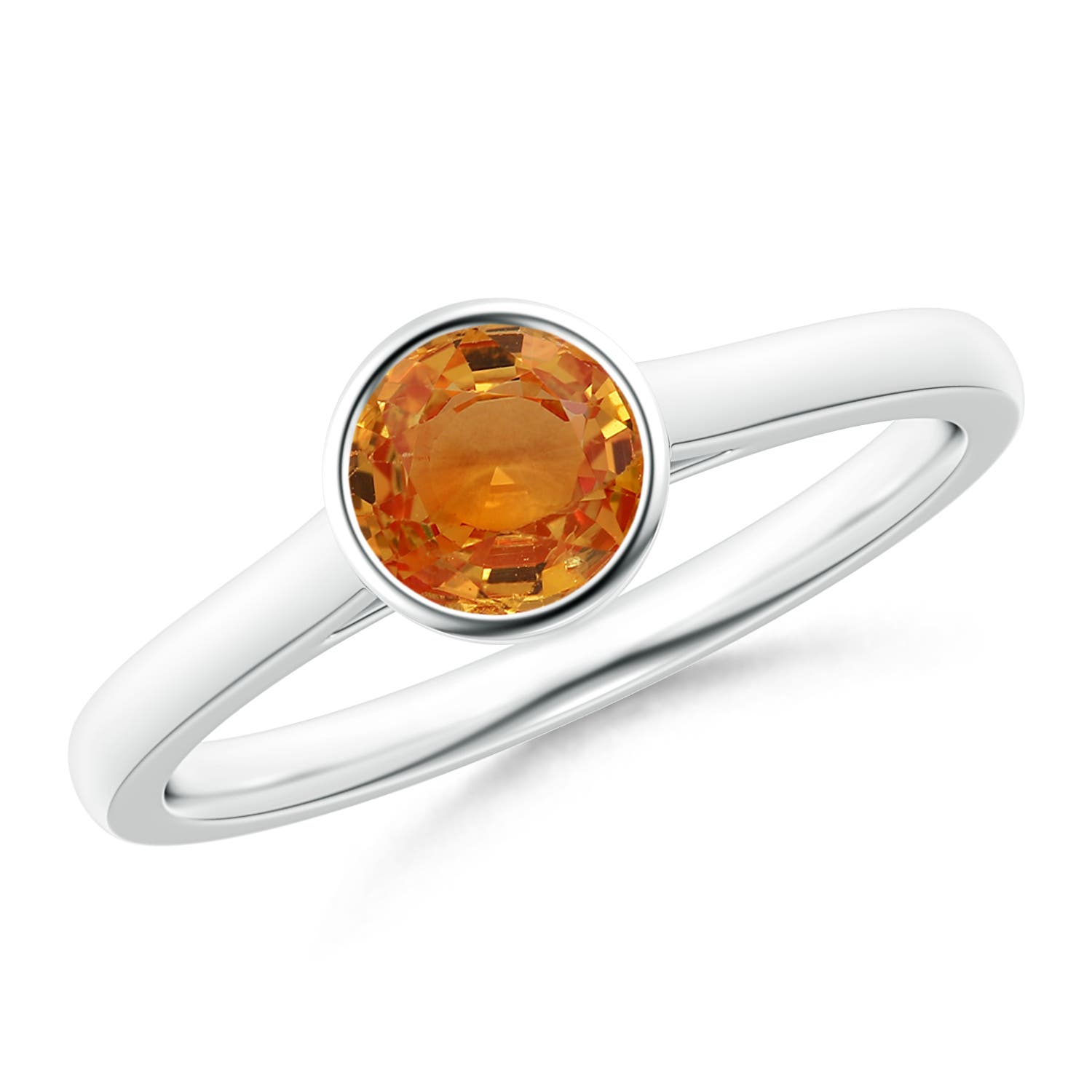 AAA - Orange Sapphire / 0.53 CT / 14 KT White Gold