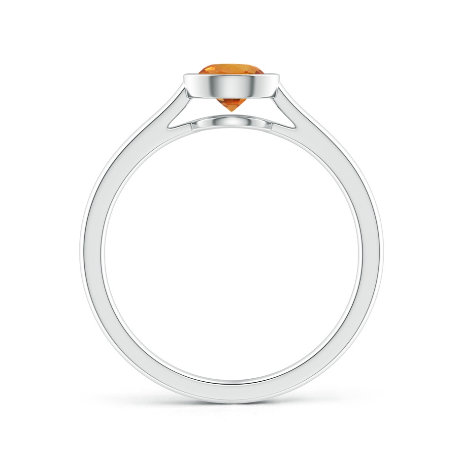 5mm AAA Classic Bezel-Set Round Orange Sapphire Solitaire Ring in White Gold side-1