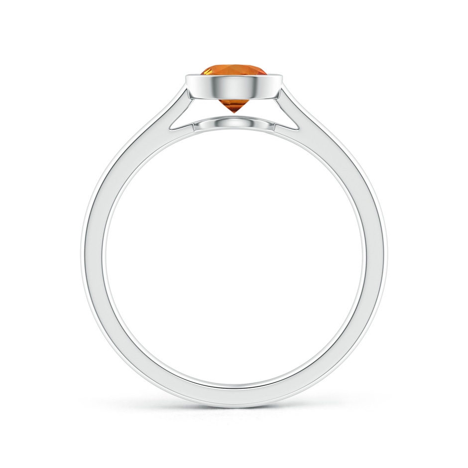 5mm AAAA Classic Bezel-Set Round Orange Sapphire Solitaire Ring in White Gold side 199