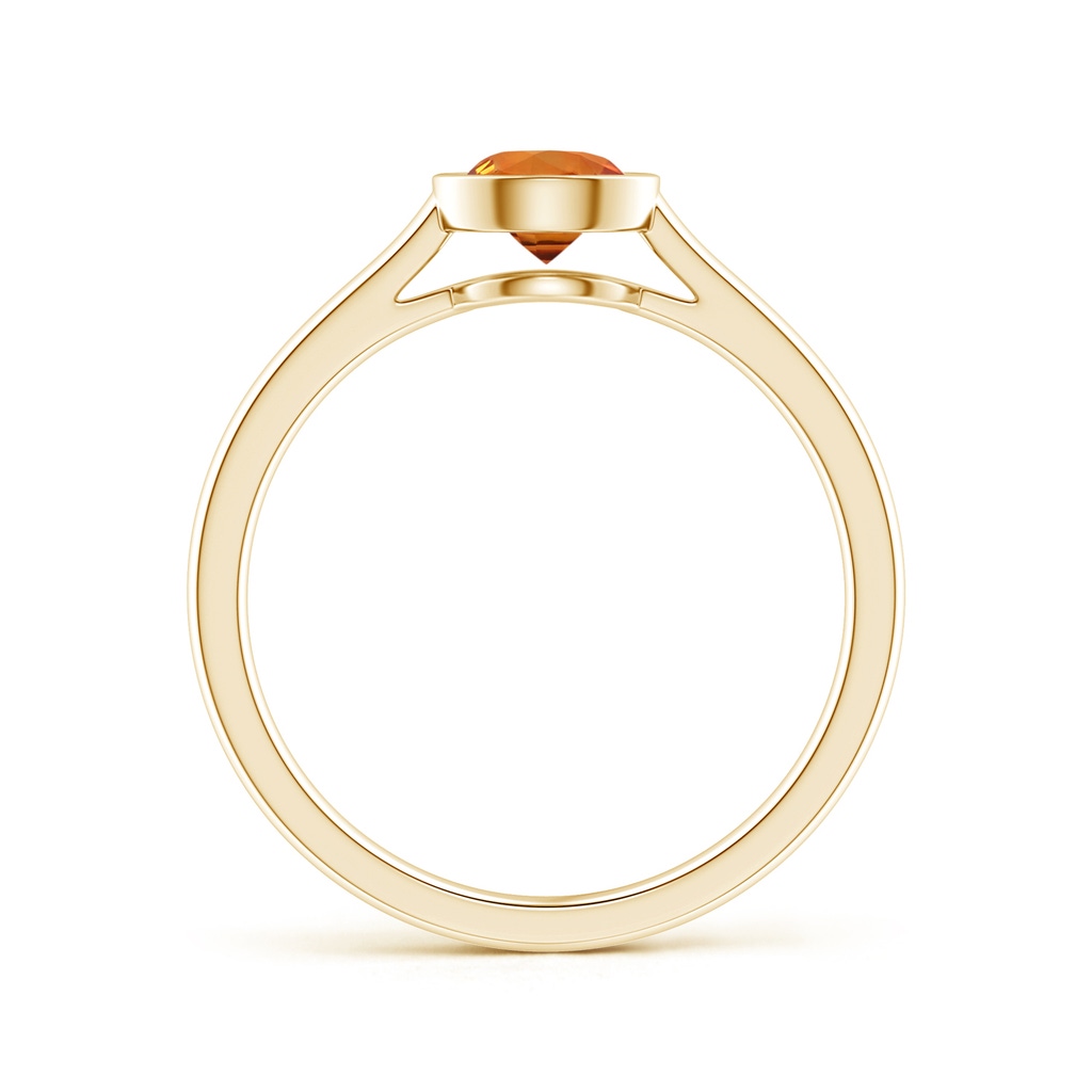 5mm AAAA Classic Bezel-Set Round Orange Sapphire Solitaire Ring in Yellow Gold - side 199