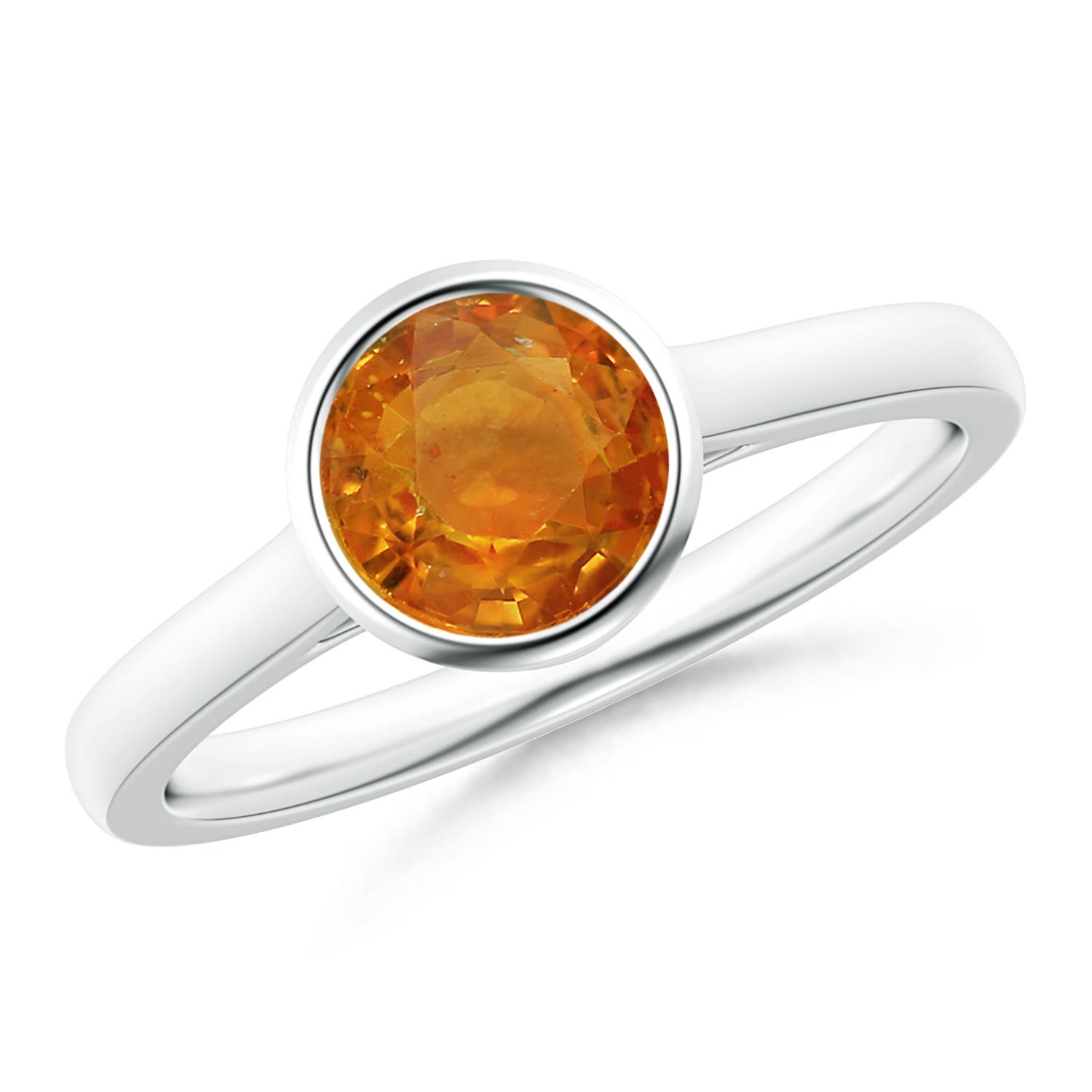 AA - Orange Sapphire / 1 CT / 14 KT White Gold