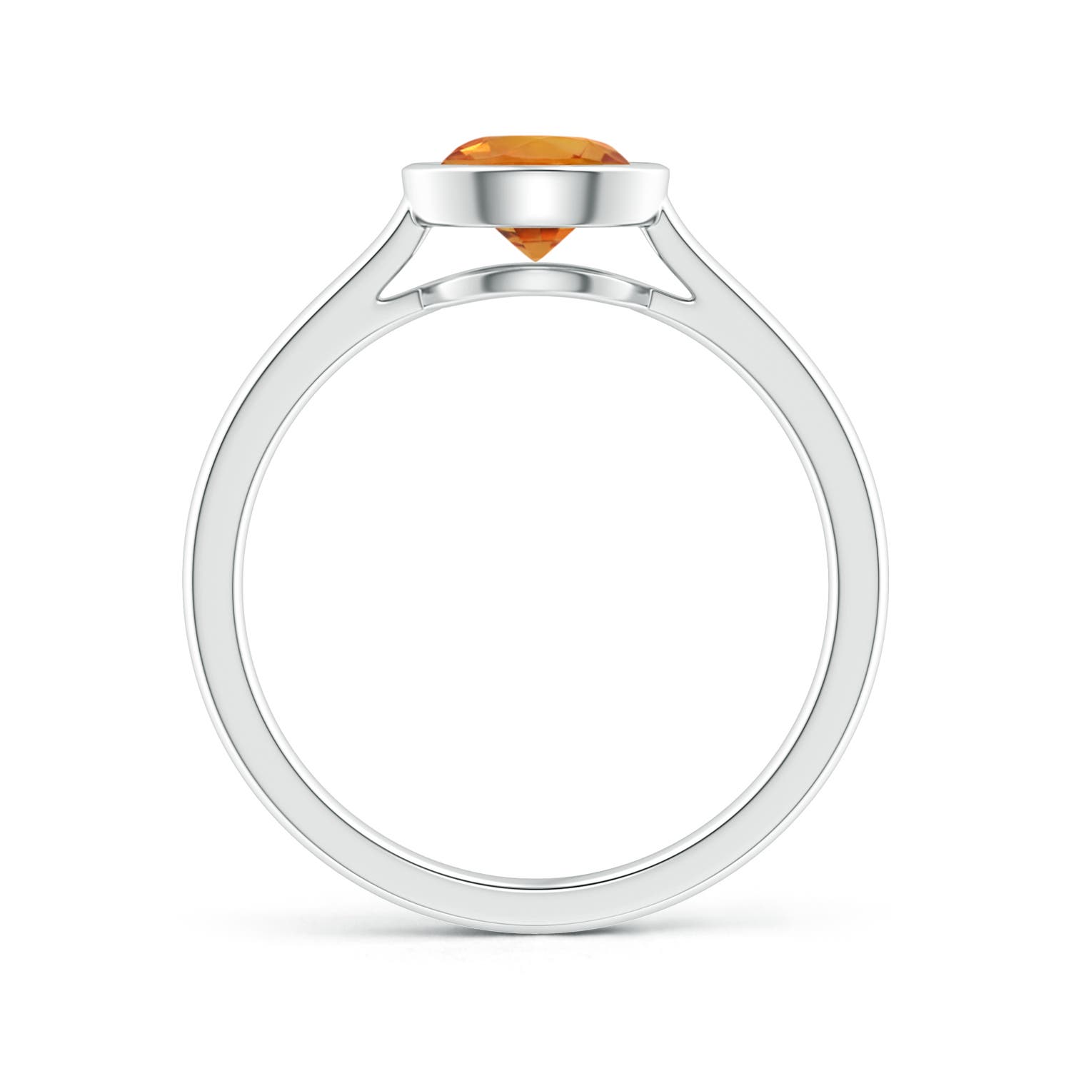 AAA - Orange Sapphire / 1 CT / 14 KT White Gold