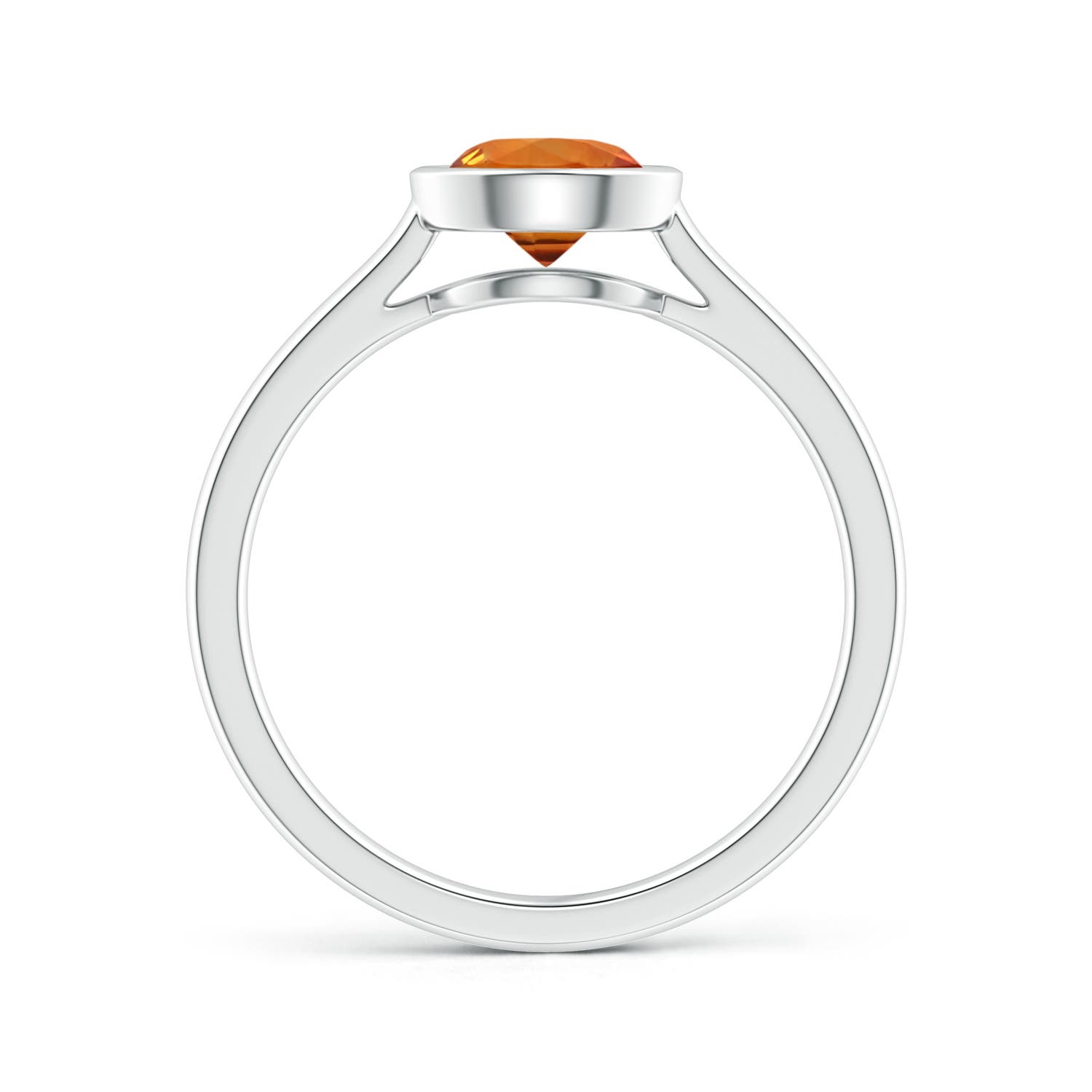 AAAA - Orange Sapphire / 1 CT / 14 KT White Gold