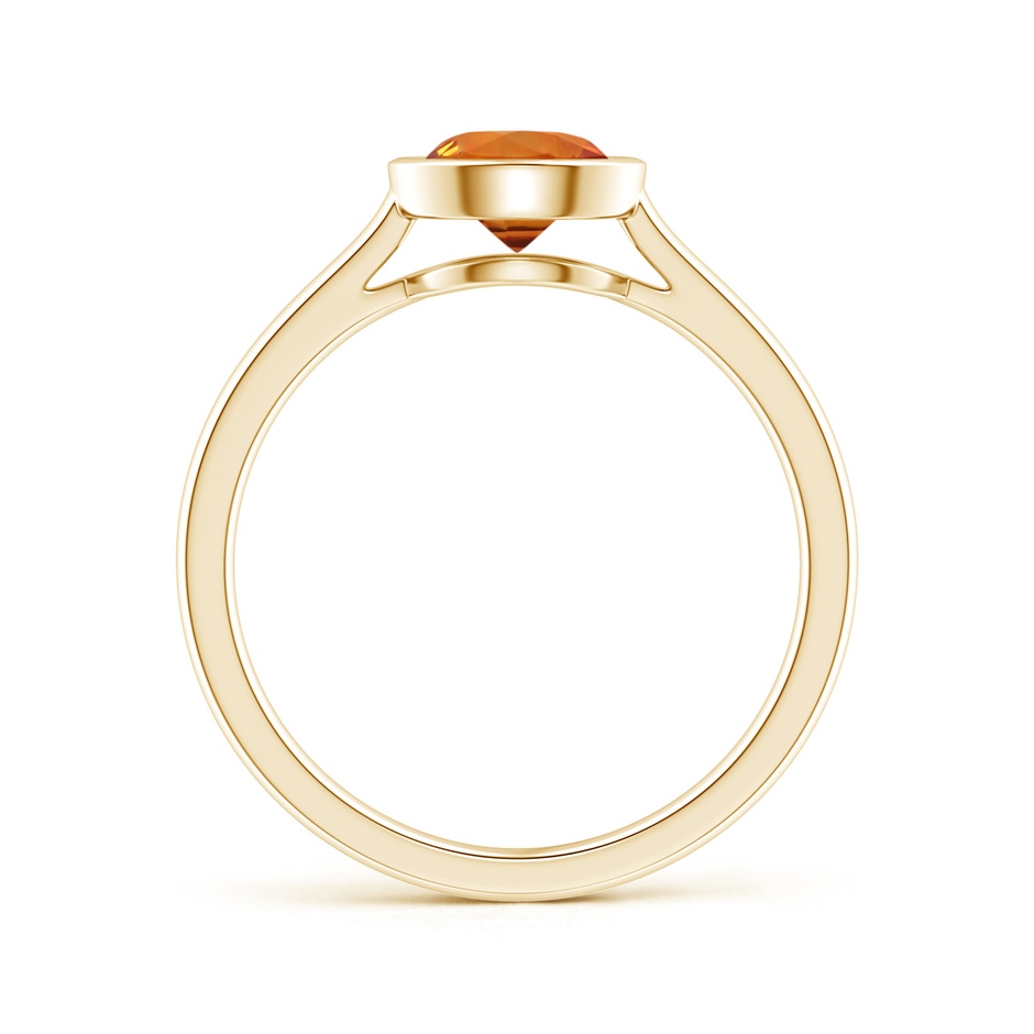 6mm AAAA Classic Bezel-Set Round Orange Sapphire Solitaire Ring in Yellow Gold side-1