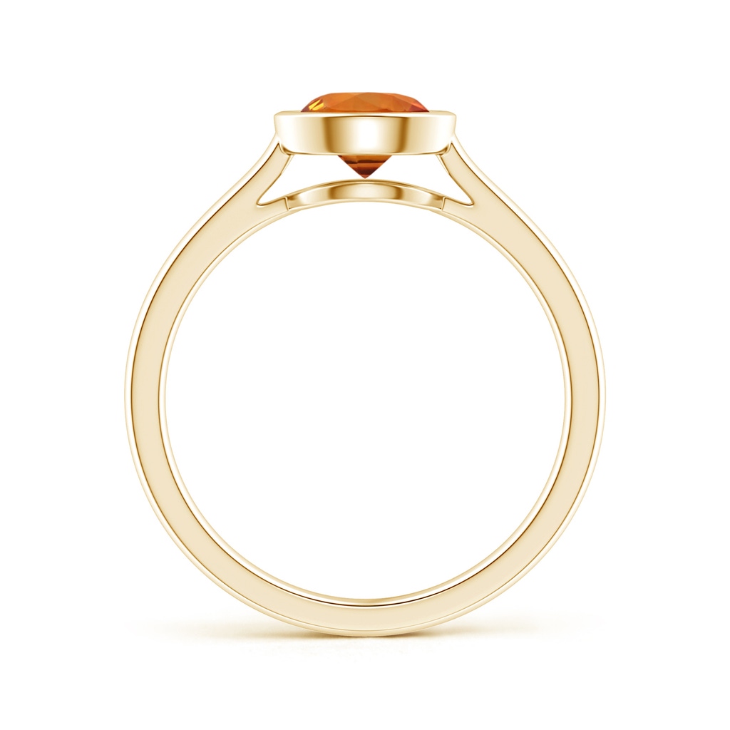 6mm AAAA Classic Bezel-Set Round Orange Sapphire Solitaire Ring in Yellow Gold - side 199