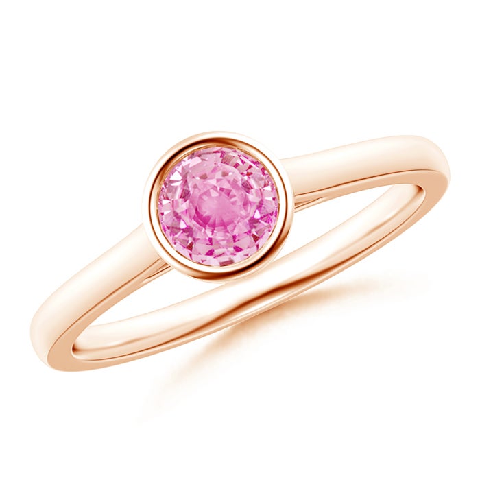 Classic Bezel-Set Round Pink Sapphire Solitaire Ring