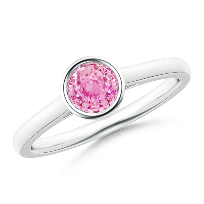 A - Pink Sapphire / 0.6 CT / 14 KT White Gold