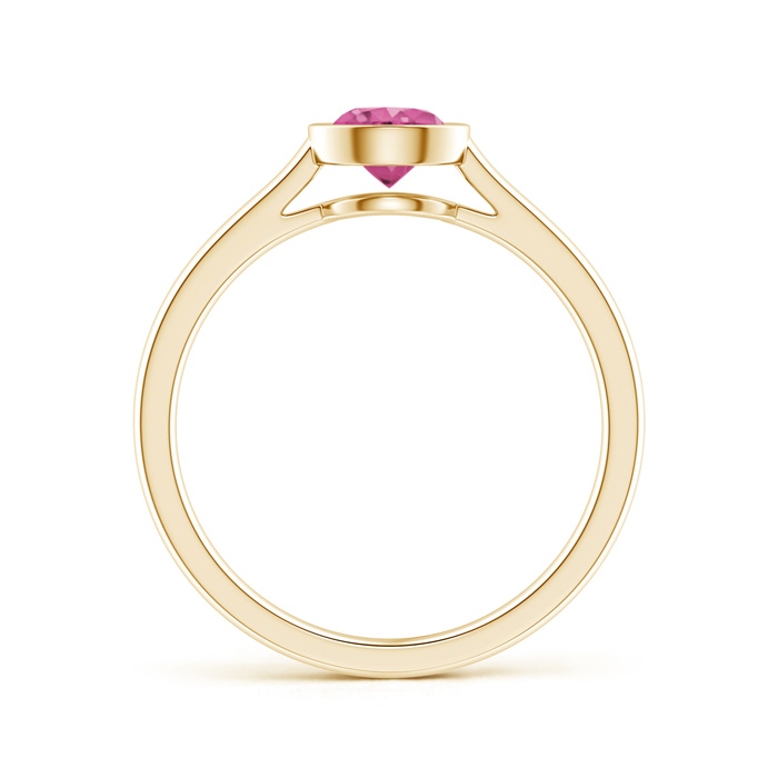 5mm AAAA Classic Bezel-Set Round Pink Sapphire Solitaire Ring in Yellow Gold product image